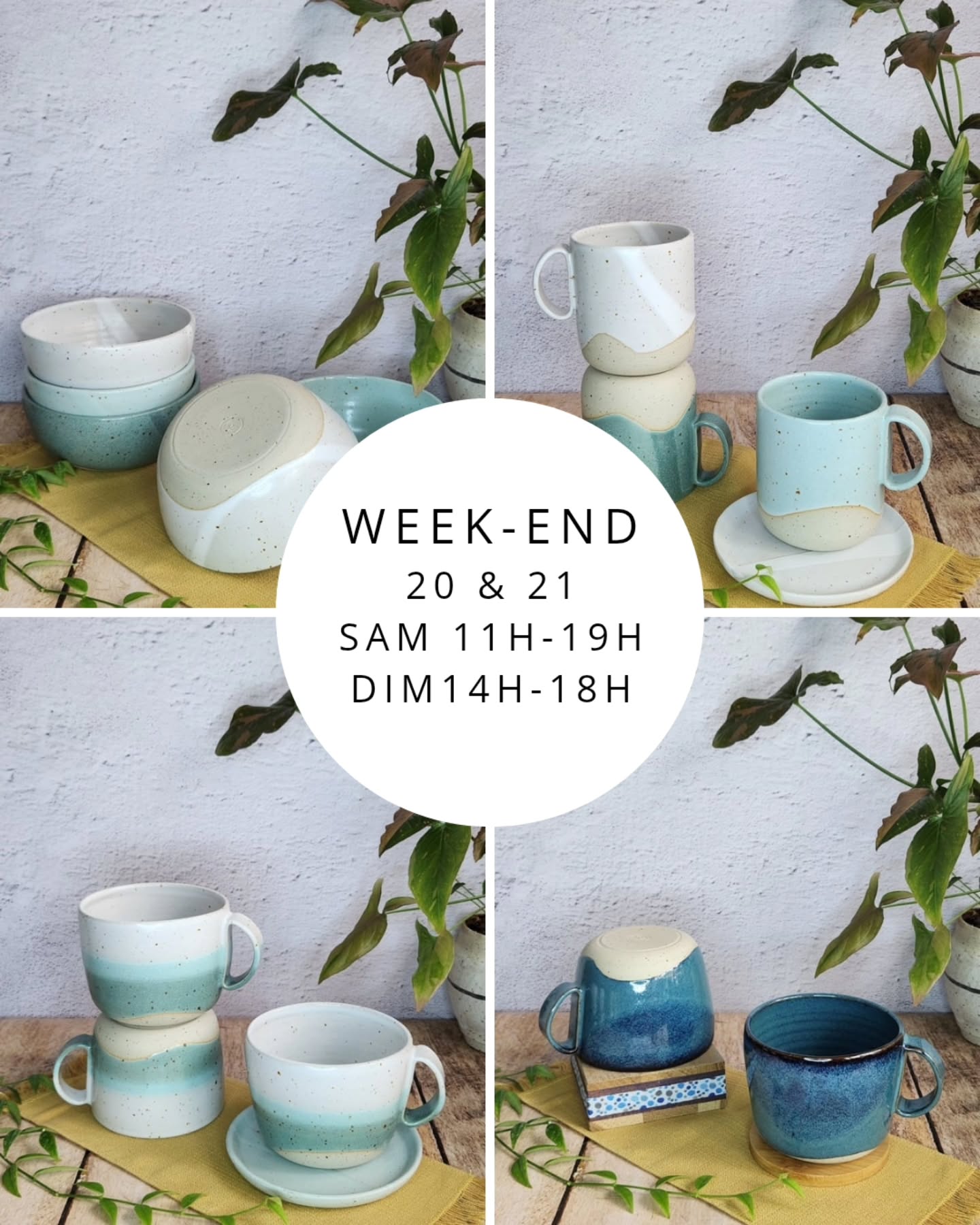 🎄💛🎄💛🎄💛🎄💛🎄
Merci infiniment pour vos nombreuses visites déjà ce matin 🤍
Quel bonheur de vous voir si nombreux à faire vivre la boutique !
Nous vous accueillons tout ce week-end pour le dernier week-end de la boutique de Noël, et lundi sera le tout dernier jour à l’atelier pour cette année.
Il reste encore de très belles pièces : que ce soit pour embellir les gestes du quotidien ou sublimer les rituels de fête, la boutique regorge de trésors autour de l’art du thé, de la table, de l’apéro et des plaisirs gourmands.
Offrir une céramique, c’est offrir…
✨un cadeau qui a du sens, dont on connaît l’origine et la main qui l’a façonné
✨ une pièce durable, unique, faite pour durer
✨ une touche de magie artisanale, de poésie façonnée à la main, à glisser sous le sapin 🎄
🤍 On vous attend avec joie ! 🤍
Jusqu’au 22 décembre inclus :
• Samedi 20/12 : 11h – 19h
• Dimanche 21/12 : 13h – 18h
• Lundi 22/12 : 11h – 19h