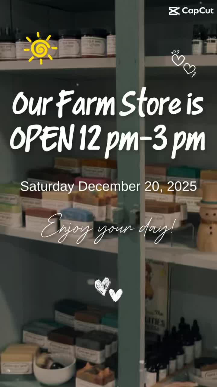 Open today 12 pm-3 pm and then by appointment until Christmas. 🎄