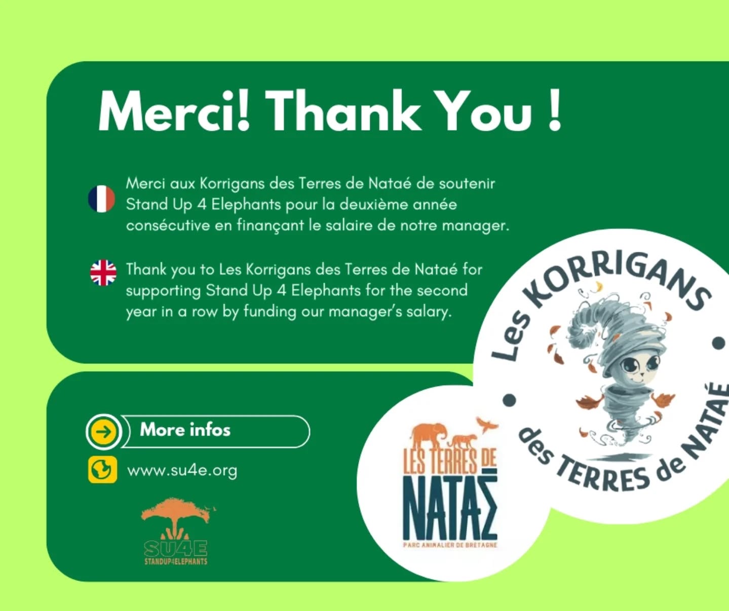 🇫🇷 Français
Pour l’année 2026, Les Korrigans des Terres de Nataé nous font l’honneur de financer le salaire de notre manager, David Tashi Lama.
Un immense merci pour leur confiance et leur soutien renouvelé 🙏
David est un membre essentiel au bon déroulement des activités quotidiennes de notre ONG. Il gère notamment les commandes de nourriture auprès des agriculteurs autour du sanctuaire, la maintenance des structures, ainsi que la coordination de l’équipe de mahouts. Son rôle est central pour assurer la continuité, la qualité et la stabilité de notre travail sur le terrain.
Merci aux Korrigans des Terres de Nataé pour votre confiance et votre engagement à nos côtés.
🇬🇧 English
For 2026, Les Korrigans des Terres de Nataé are honouring us by funding the salary of our manager, David Tashi Lama.
A heartfelt thank you for your trust and continued support 🙏
David is an essential member of our team and plays a key role in the smooth running of our NGO’s daily activities. Among many responsibilities, he manages food orders from local farmers around the sanctuary, oversees the maintenance of our facilities, and coordinates the mahout team. His work is central to ensuring stability and high standards in all our operations.
Thank you to Les Korrigans des Terres de Nataé for your trust and commitment to Stand Up 4 Elephants.
StandUp4Elephants TerresDeNatae KorrigansDesTerresDeNatae ElephantConservation AnimalWelfare NGO Nepal LocalPartners Mahouts ThankYou Trust
#StandUp4Elephants #TerresDeNatae #KorrigansDesTerresDeNatae #SoutienEssentiel #Conservation BienEtreAnimal ProtectionDesElephants Nepal ONG Partenariat Confiance
@korrigansdesterresdenatae @lesterresdenatae