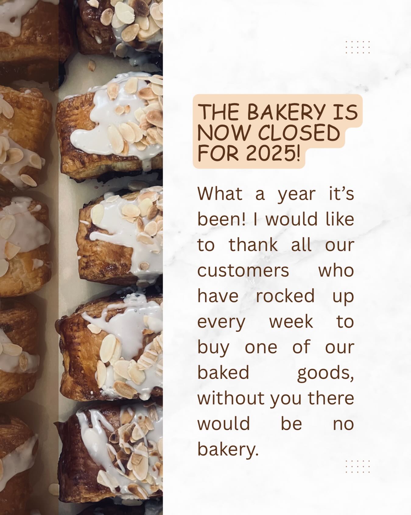 I just wanted to say from the bottom of our hearts thank you to each and everyone who has been involved or helped/ supported our bakery. You mean the world to us. It’s pretty hard running a small business at the moment and when you keep turning up it’s just brilliant.
I’d especially like to thank the following people, if I may..
@chamokojo for your never ending wisdom, kindness and just being a marvellous human.
@housetohavendecor for all your massive support and your tech wisdom over the year,
@campbell2664 for just being brilliant, kind and generous
@thegrange_1906 for all your love and support
There are many more I could mention here but didn’t want to bore you all! Have a great Christmas everyone and see you again in January ❤️
