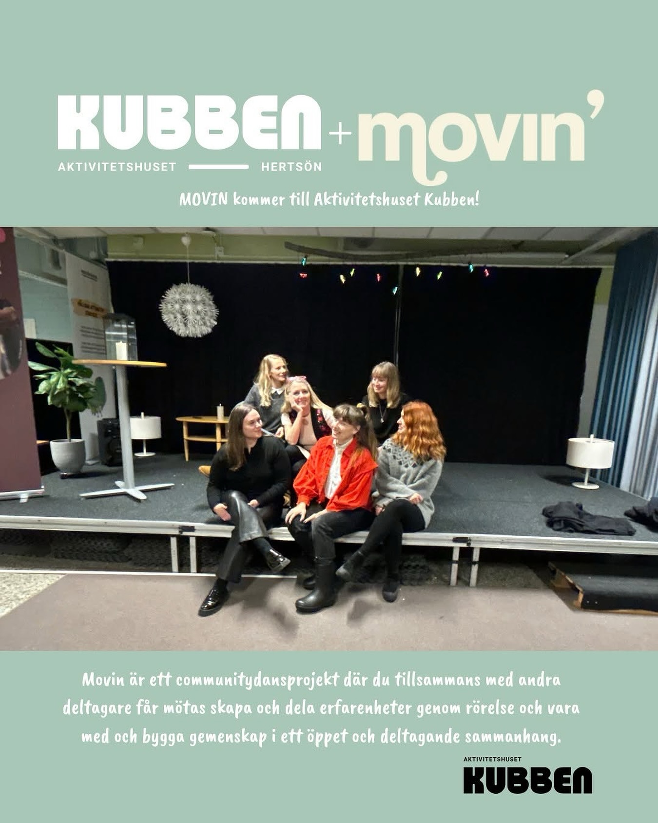 Repost Kubben ✨@aktivitetshusetkubben + MOVIN’ ✨
MOVIN’ är ett communitydansprojekt för dig som är nyfiken på dans oavsett tidigare erfarenhet och som vill möta andra människor i rörelse och gemenskap.
Här deltar du utifrån dina egna erfarenheter din kropp och där du är i livet i en process där dansen blir ett gemensamt språk.
Projektet drivs via Moskosel Creative Park med stöd från @postkodlotteriets_stiftelse och @region_norrbotten • mer information hittar du via länken i vår profil, håll utkik för mer som kommer snart! 👋
_____________________________________________________
Movin is a community dance project for anyone curious about dance regardless of previous experience and for those who want to meet others through movement and togetherness.
Here you take part based on your own experiences your body and where you are in life in a shared process where dance becomes a common language.
The project is run through Moskosel Creative Park with support from the @postkodlotteriets_stiftelse and @region_norrbotten, you can find more information via the link in our profile so stay tuned for more coming soon. 👋
@movinnorth @moskoselcreativelab
#movinnorth