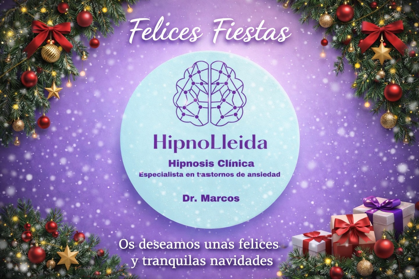 ✨🎄 Estas Navidades, regálate calma 🎄✨
Sabemos que no siempre son fechas fáciles.
A veces llegan con ruido, prisas, recuerdos… y también con ansiedad.
Por eso, desde HipnoLleida queremos desearte algo muy sencillo y muy profundo:
paz, calma y descanso mental.
Que puedas bajar el ritmo.
Que puedas respirar.
Que puedas escucharte.
Gracias por permitirnos acompañarte este año en tu proceso.
Seguimos aquí, cuidando de lo más importante: tu bienestar emocional 🤍
—
Dr. Marcos Cabezas
Hipnosis Clínica · Especialista en ansiedad e autorregulación emocional.#NavidadesConCalma
#RegálatePaz
#SaludMentalImporta
#Ansiedad
#HipnosisClínica
HipnoLleida
CuidarteEsPrioridad
BienestarEmocional
NavidadEmocional
PazInterior
Respira
Lleida