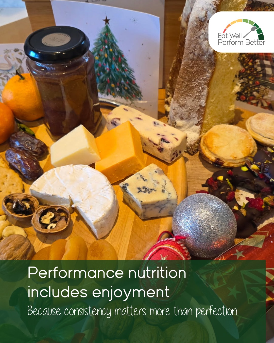 Performance nutrition includes enjoyment 🎄
Consistency matters more than perfection - especially over the festive period.
Food isn’t just fuel. It supports energy, immunity, and recovery, and enjoying what you eat makes it far easier to stay consistent with your training and nutrition over time.
For endurance athletes, the goal isn’t “eating perfectly” through December - it’s:
✔️ Staying well
✔️ Supporting training adaptations
✔️ Turning up in January ready to build again
Festive food can absolutely be part of that picture.
Whatever you're training for, whether it's a marathon, an ultramarathon or triathlon, this is exactly the mindset I help athletes develop - fuel well, enjoy food, and stay consistent.
💬 What’s your favourite festive food? Me, I'm a mince pie fan. Batch 5 is currently in the oven!
#PerformanceNutrition #SportsNutritionist #EnduranceNutrition
#FuelYourTraining #MarathonTraining #UltramarathonLife
#TriathlonNutrition #EatWellPerformBetter
#ConsistencyOverPerfection #AthleteMindset #TrainWellEatWell
