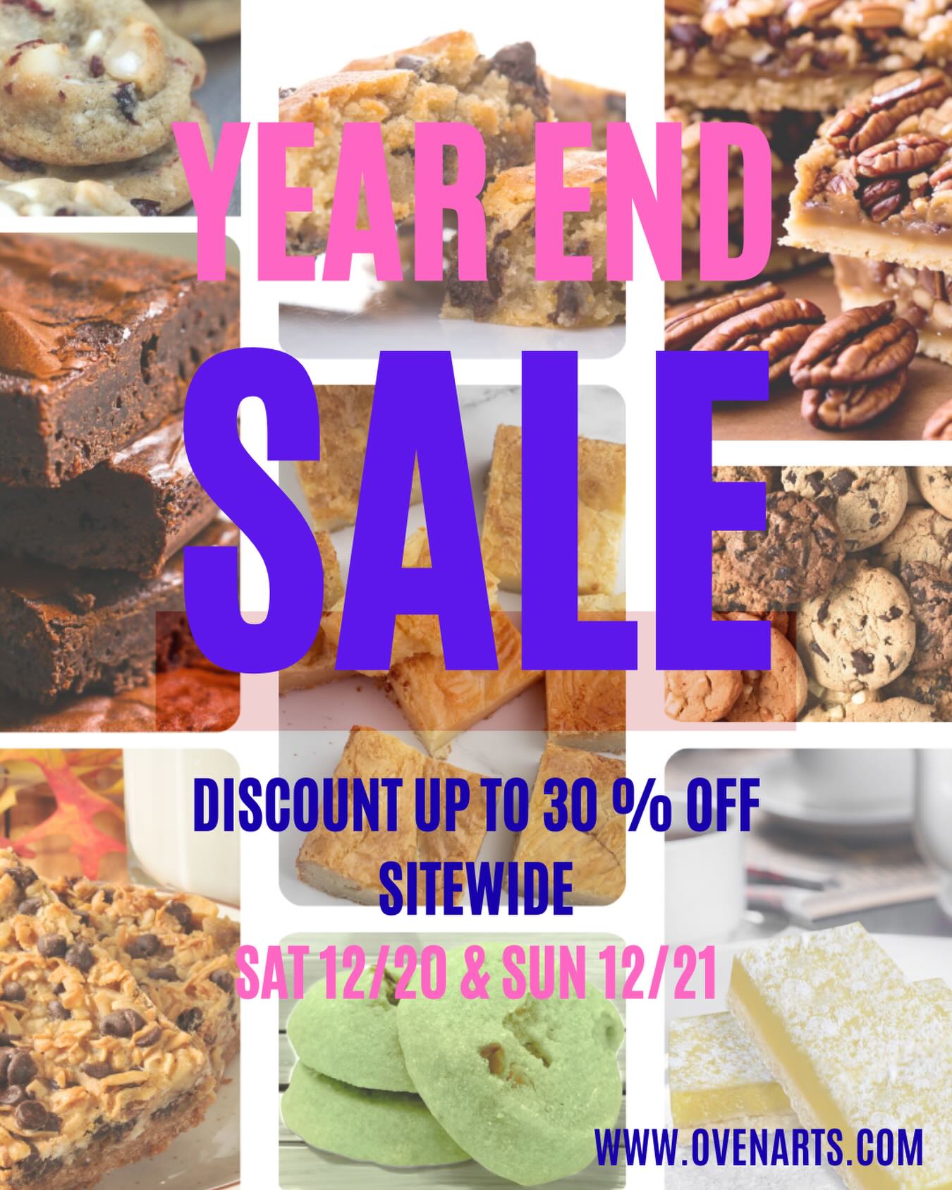Last sale of the year….Thank you from US to YOU for 2025! End the year on a sweet note with all your favorites! @ovenarts.com #ovenarts #delicious #cookies #brownies #online