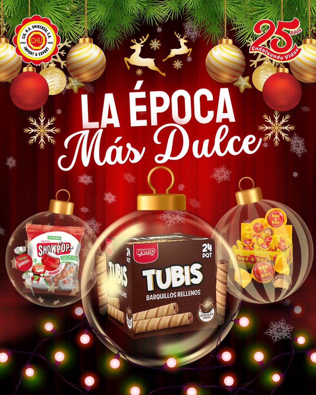 🎄✨ Hay temporadas que se disfrutan más cuando se comparten.
En Cia. H.A. Universal acompañamos a nuestros clientes con golosinas que conectan con los momentos especiales de la temporada. 🍬🤍
🤝 Seguimos siendo ese aliado que suma valor en cada etapa.
📲 Escríbenos y celebremos juntos.
#ciahauniversal #golosinas #temporadanavideña #distribución #aliadoestratégico
