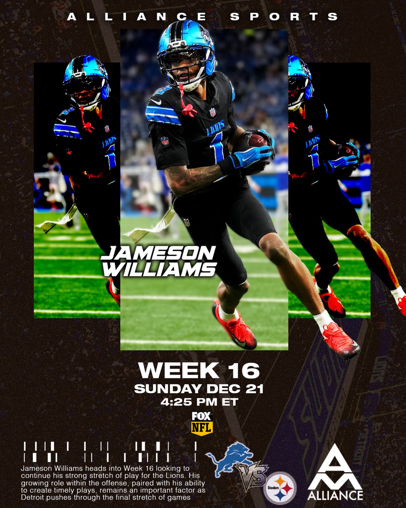 Speed changes everything ⚡️ @bigsgjamo ready for Week 16 🦁