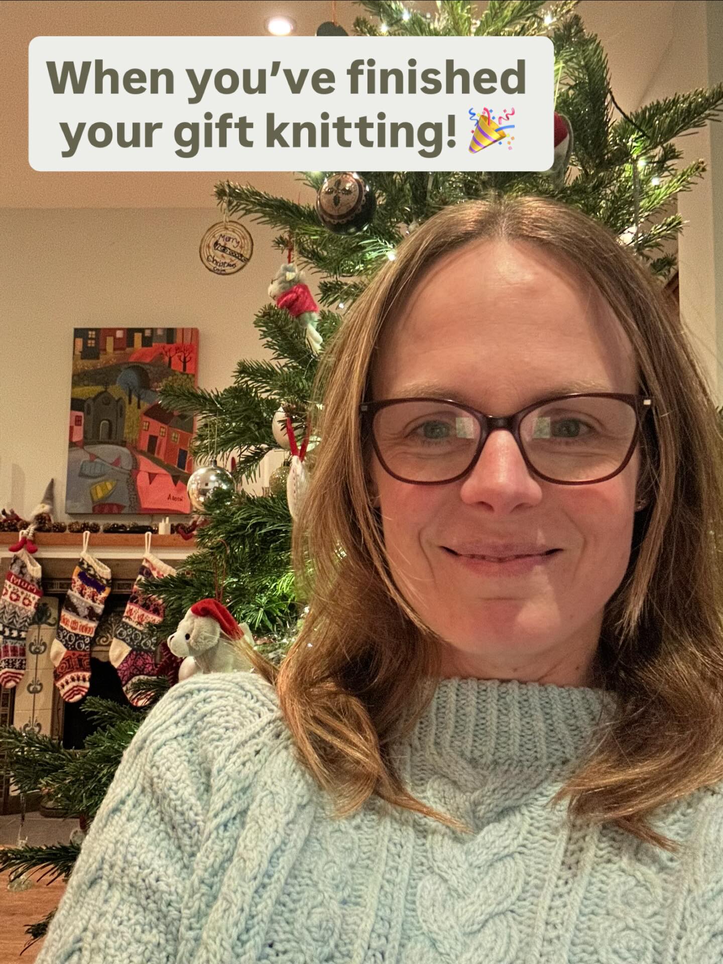 I’ve finished all my knitted gifts! I won’t need to wrap them with the needles in or still damp from blocking (yes I’ve done both of those before!)
Are you making gifts? How is it going?
My reward this evening will be casting on the December #yearbypiece squares by @needleandfeather
#giftknitting