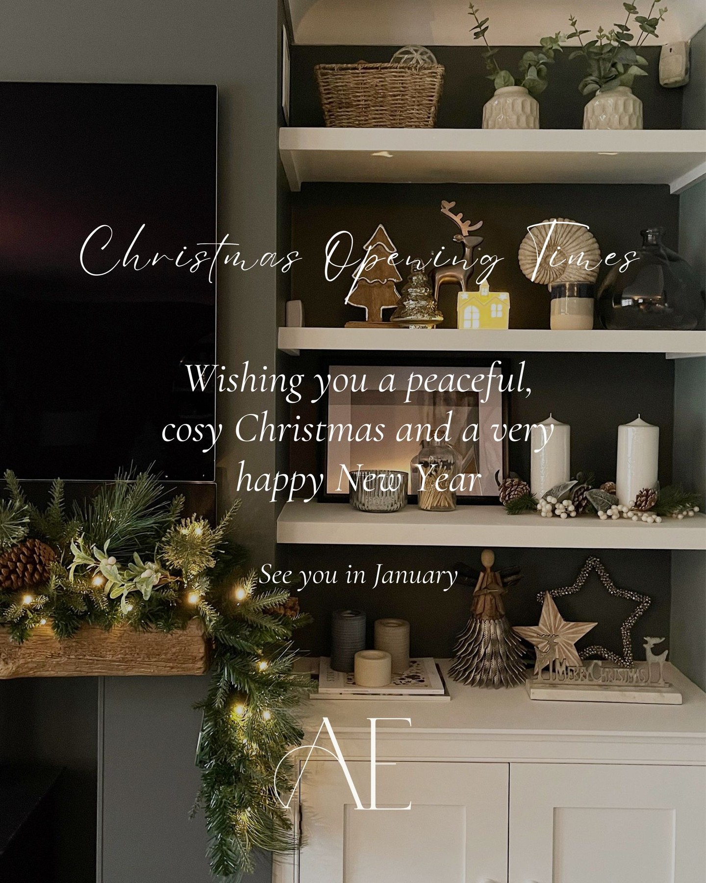 ~ ✨ Christmas Opening Times ✨ ~
~ I’ll be signing off for the festive period from Christmas Eve, and will be back open on 5th January.
~ Thank you so much to everyone who has supported my business this year. Whether you’ve worked with me, followed along, liked, shared, or sent kind messages, it genuinely means more than you know.
~ I’m so grateful for the trust you place in me and for every lovely home I’ve been invited into this year.
~ Wishing you a peaceful, cosy Christmas and a very happy New Year.
~ See you in January 🤍
#christmas #christmastime #festiveperiod #interiors #interiordesigner #interiordesignerhampshire #happynewyear #2026 #amyelizabethinteriors