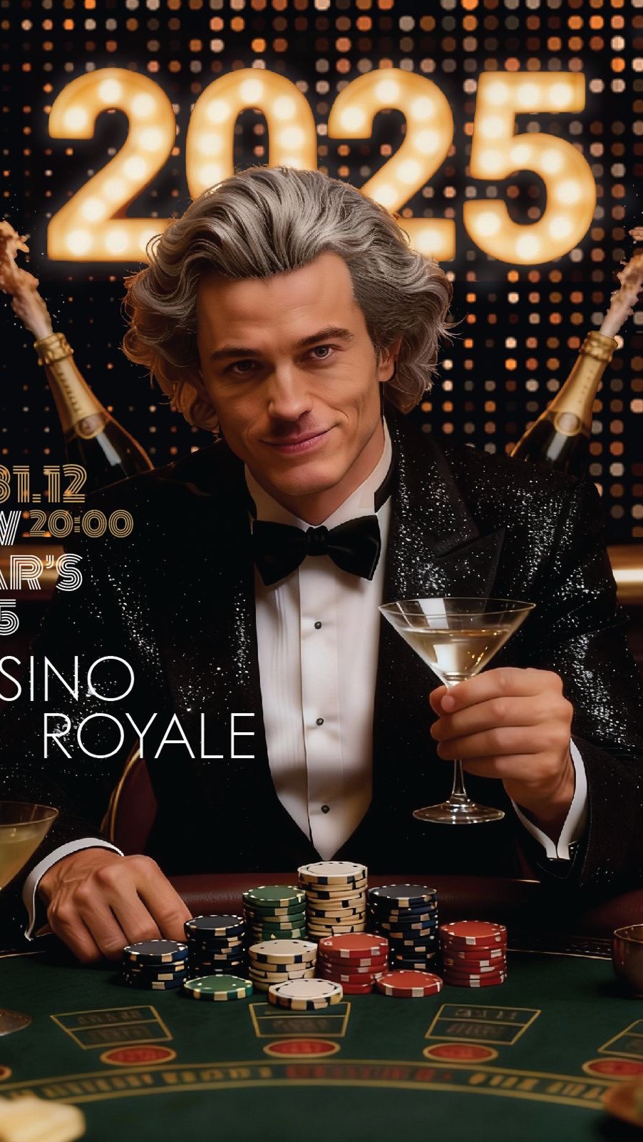 🍾✨ NEW YEAR’S EVE | DECEMBER 31 ✨🍾
If the year deserves a grand finale, this is it. 🥂
We start easy, elegant and bubbly by day —
and turn up the glamour with casino vibes and royal drinks by night.
🥂 DAY DRINKING AT LVDWIG WINTERGARTEN 🥂
2:00 PM – 5:00 PM
Champagne & more
Hot cocktails
Oysters & truffle antipasti
♠️ CASINO ROYAL @ LVDWIG BAR ♠️ @hotelbeethovenwien
5:00 PM – 2:00 AM
🎰 ROULETTE SPECIAL | 8:00 PM – 11:00 PM
👉Every full hour
👉 10 minutes of roulette at the table
👉 Everyone starts with equal chips
👉The winner takes 2 royal shots
Dresscode: Dress to impress
DJ Jay Brown | 8:00 PM – 2:00 AM 🎧
Royal drinks & cocktails 🍸
Day drinking by day.
Casino, glamour & roulette by night.
Secure your spot and celebrate the end of the year in royal style.
👉 Reservations recommended 🥂
#lvdwigbar #cocktailbar #cocktailbarvienna #barsvienna #newyearsevevienna