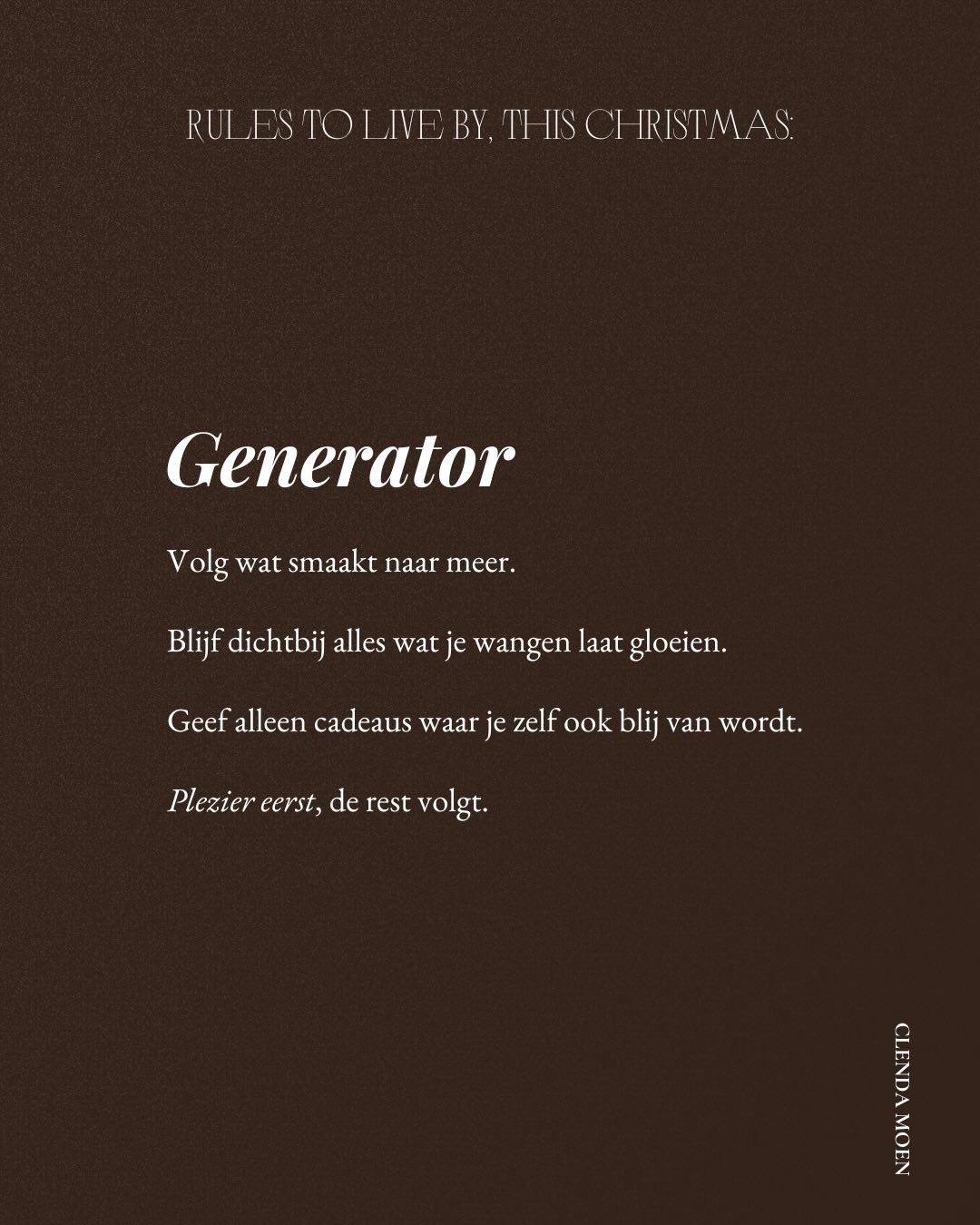 Comment “KERST” om jouw kerstcadeau van vandaag uit te pakken 🎁😘
Voor degene die met kerst te veel draagt, te weinig ruimte voelt en diep vanbinnen weet: dit kan anders.
De gepersonaliseerde guide is je handleiding.
Je roadmap terug naar jezelf.
Bestel hem nu met 40% korting.
Comment “KERST” en claim jouw extra kerstcadeau (dat kan oplopen tot €300 😱🥹🎁🎄)
Alvast een fijne kerstavond lieve schatten.