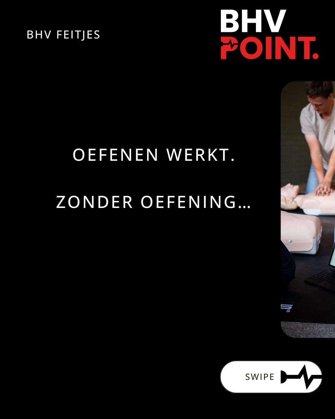 OEFENEN WERKT.
Zonder oefening:
Collega zakt in elkaar. Iedereen staat eromheen, niemand weet wat te doen, iedereen kijkt naar
elkaar, Seconden worden minuten. Te laat…
Met oefening:
Collega zakt in elkaar. BHV’ers komen direct in actie, Iemand start reanimatie, Iemand haalt de
AED, De rest blijft rustig en helpt.
Het verschil tussen paniek en redden is realistisch oefenen.
Laat hieronder weten: JA we oefenen realistisch👇
#veiligheid #safetyfirst #bedrijfshulpverlening #BHV #ehbo #veiligheidsbewustzijn
#bedrijfsveiligheid #veiligewerk #noodsituaties #levensreddendhandelen #praktijkgerichteopleiding
#eerstehulp #AED #reanimatie #oefenenwerkt #BHVpoint #TeamBHVpoint #BHVpointTraining
#putten #Veluwe #Ermelo #Harderwijk #nijkerk