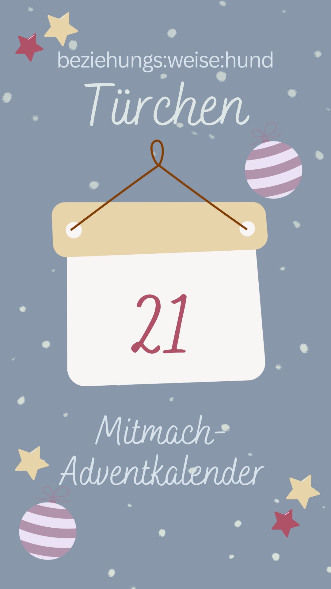 Türchen Nr. 21 unseres Mitmach-Adventskalenders: 3 Dinge, die euch als Team ausmachen 🥰
Überleg dir drei Aspekte, die eure Mensch-Hund-Beziehung ausmachen und zu einer ganze besonderen Beziehung machen 🥰
Verlinkt uns gerne ☺️
#hundetraining #lebenmithund #adventskalender #mitmachen