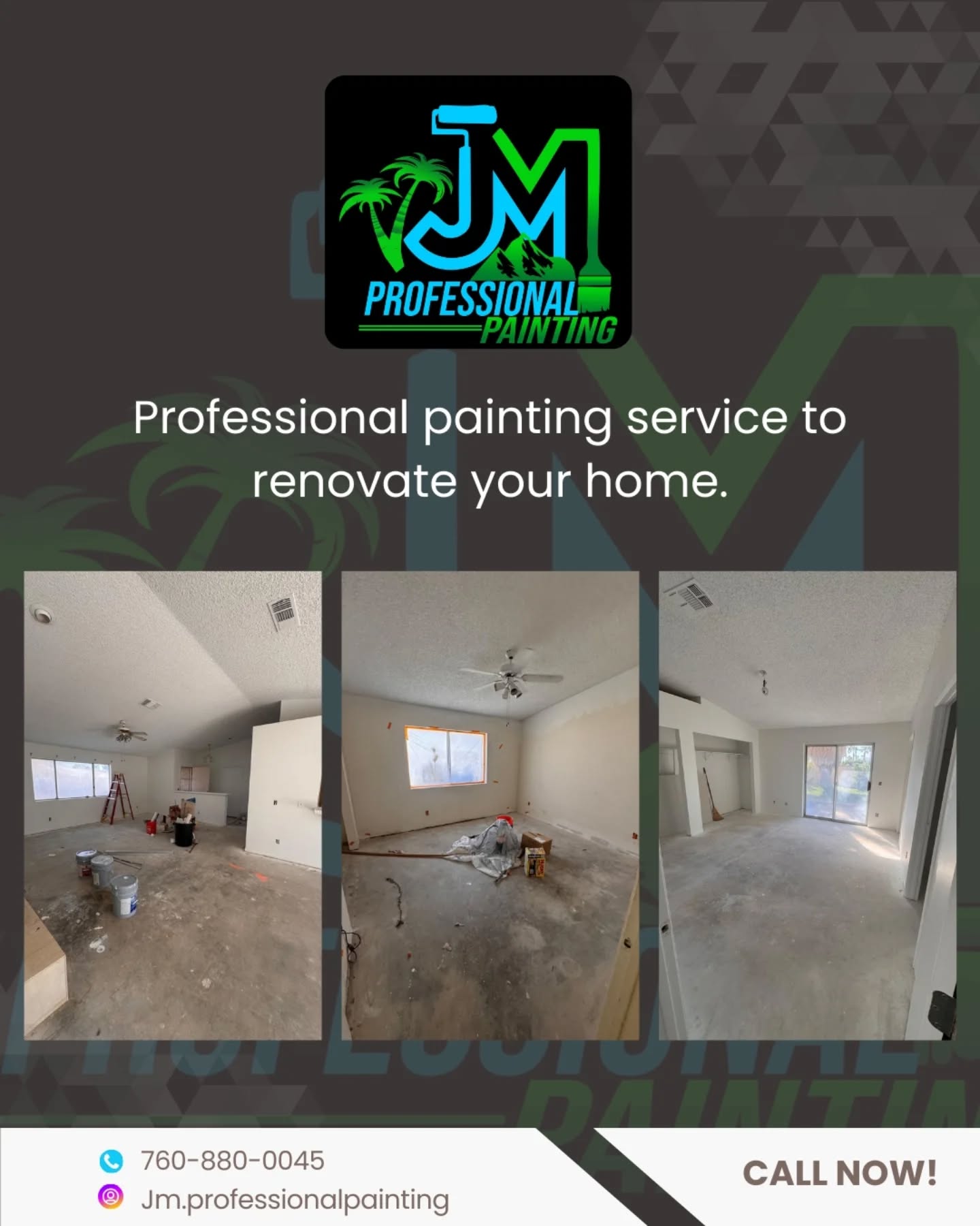 We renovate your space with professional painting services to give your home a fresh new touch✨️😁
Contact us:
📞(760) 880-0045