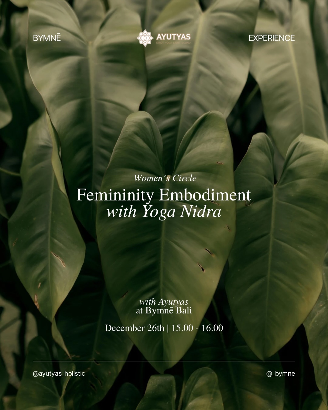 Bymnē Experience #1 — Femininity Embodiment with @ayutyas_holistic 🌹
Embracing your true essence as a woman 🪷
A private — small group circle.
DM if you’re interested to join our future Bymnē Experience.
#bymnēexperience #bymnētribe #womanhood #femininity