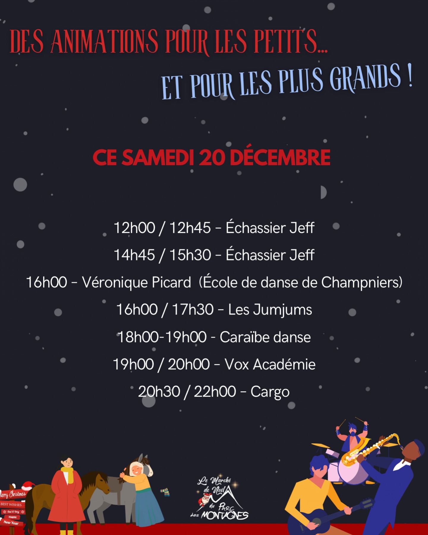 Au programme ce samedi ❄️🎉
Marché de noël
📍Parking Auchan Champniers