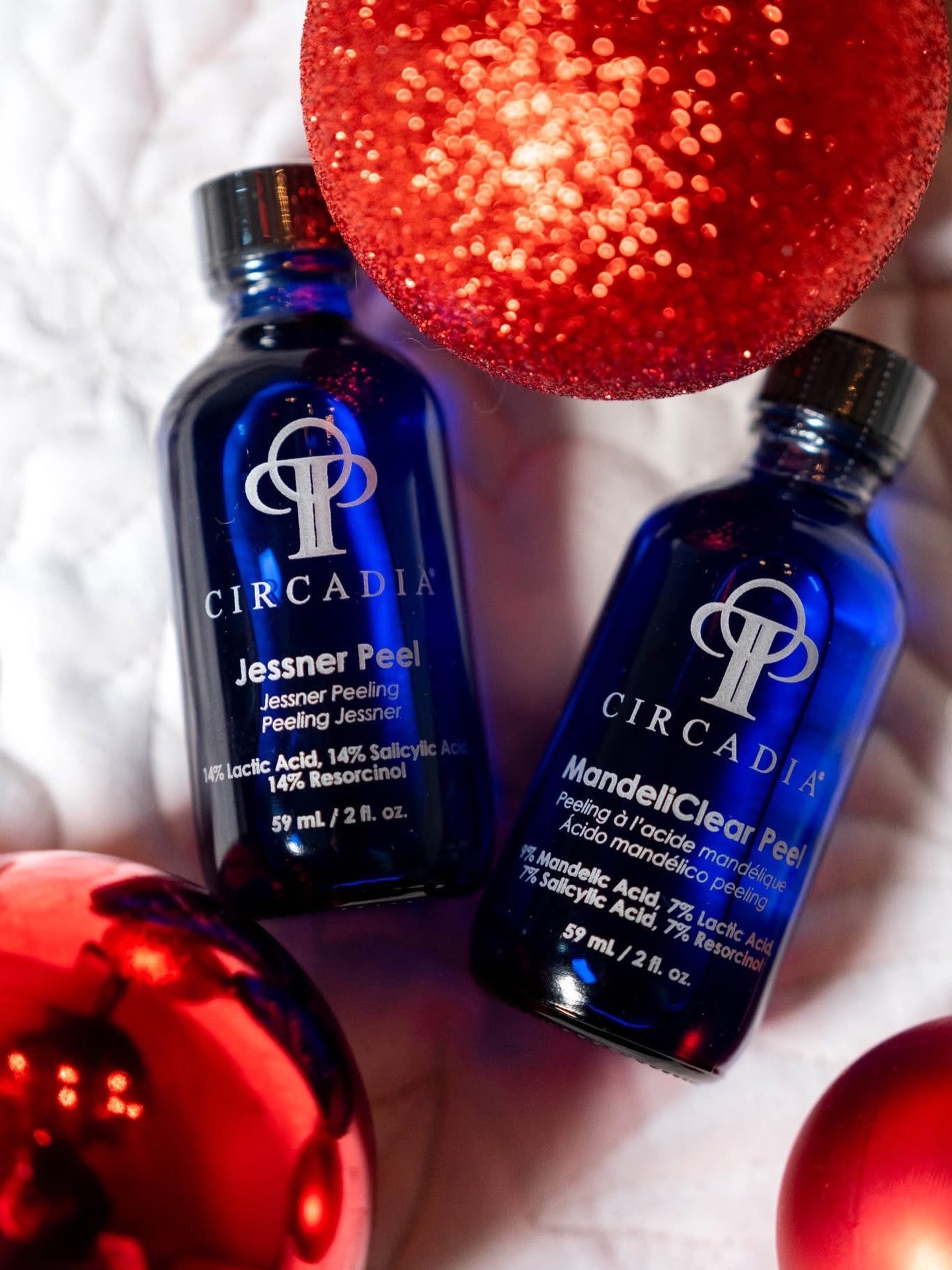 Get ready to glow with my top Circadia peels! Both target pigmentation, acne, aging signs, and dullness. The Jessner Peel is ideal for lighter skin tones with 14% salicylic acid, lactic acid, and resorcinol. For darker skin tones, the MandeliClear Peel uses mandelic, lactic, resorcinol, and salicylic acids for a similar experience. Both peels lead to significant peeling and brighter skin.