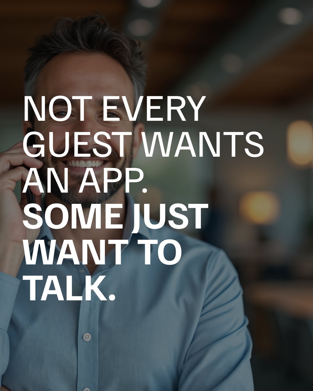 In a world of apps, portals, and links, many guests still pick up the phone.
roverIQ™ ensures those conversations are answered with intelligence, accuracy, and care—without pulling your team away from the experience happening right in front of them.
Sometimes, the most modern solution sounds familiar.