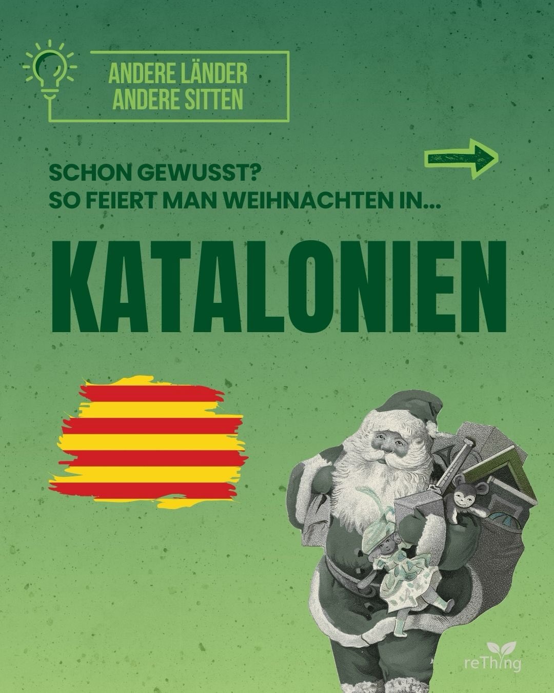 SCHON GEWUSST?!🎄💡
Zum Abschluss unserer Weihnachtsreise blicken wir nach Katalonien in Spanien🇪🇸 Dort gibt es mit dem Caganer eine ganz spezielle Krippenfigur, die gerade ihr Geschäft verrichtet💩 Für Katalanen haben die Figuren sogar Sammlerwert! Wer von euch muss das haben?🎄
#weihnachtstradition #andereländeranderesitten #schongewusst #weihnachtswissen #rething
