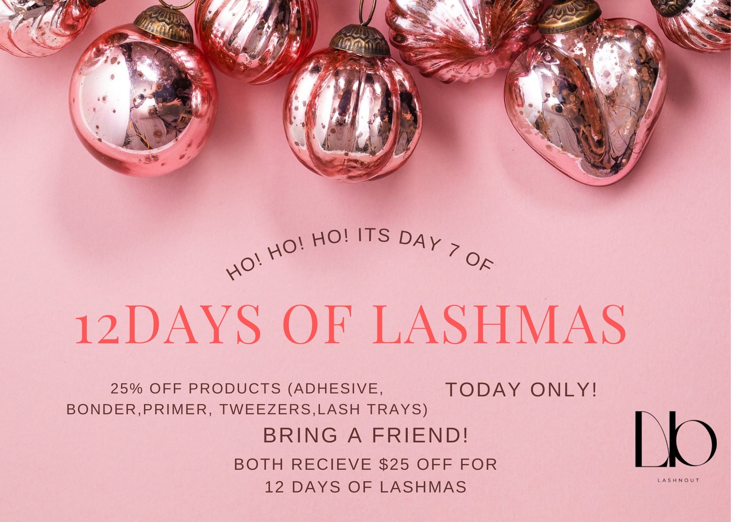 💗 Day 4 of Lashmas!
Stock up, sis! 🎄
All retail products are 20% OFF today only!
Perfect time to grab your Adhesive, Bonder & beauty faves 💕✨