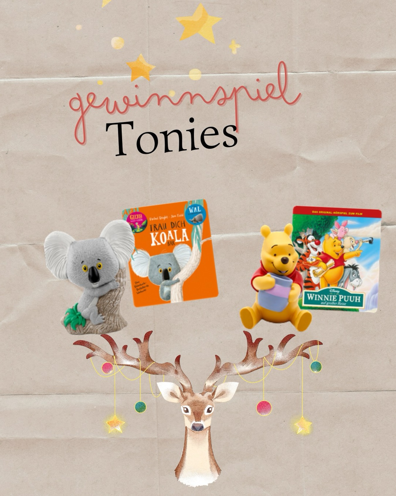 Weihnachts-Gewinnspiel 🎁
Wir verlosen 2× Tonie-Figuren nach Wahl 🤩❤️
So machst du mit:
✨ Like diesen Beitrag
✨ folge @herzenskind_bregenzerwald
✨ Markiere eine Person, die auch Tonies liebt🧸
✨ Zusatzchance: teile den Beitrag in deiner Story & markiere uns
⏰ Ausgelost wird am Montag um 17:00 Uhr
Wir drücken euch die Daumen 🤍🎅🏻
Viel Glück! ✨
#herzenskindbregenzerwald #gewinnspiel #tonies #tonie #baby #kind #weihnachten #verlosung
Teilnahmebedingungen:
Dieses Gewinnspiel steht in keiner Verbindung zu Instagram und wird nicht von Instagram gesponsert, unterstützt oder organisiert.
Teilnahmeschluss: Montag, 17:00 Uhr.
Der/Die Gewinner:in wird per Zufall ausgelost und via Direktnachricht kontaktiert.
Der Gewinn ist nicht übertragbar, keine Barauszahlung.
Mit der Teilnahme erklärt ihr euch damit einverstanden, dass wir euch im Gewinnfall öffentlich nennen dürfen.
Der Rechtsweg ist ausgeschlossen.
