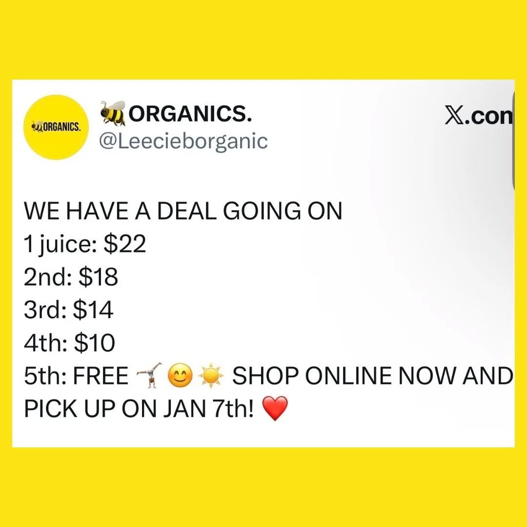 We have a sale going on!!!!! When purchasing all 5 for $46 you get one free! If purchasing any others your price gets lower! Then pick up on Jan 7th! Orders are made on demand the day of! We have PayPal, cash app and affirm available online!!! Please click our link to lock in your orders now!!! 🐝🤍
*Must order online
