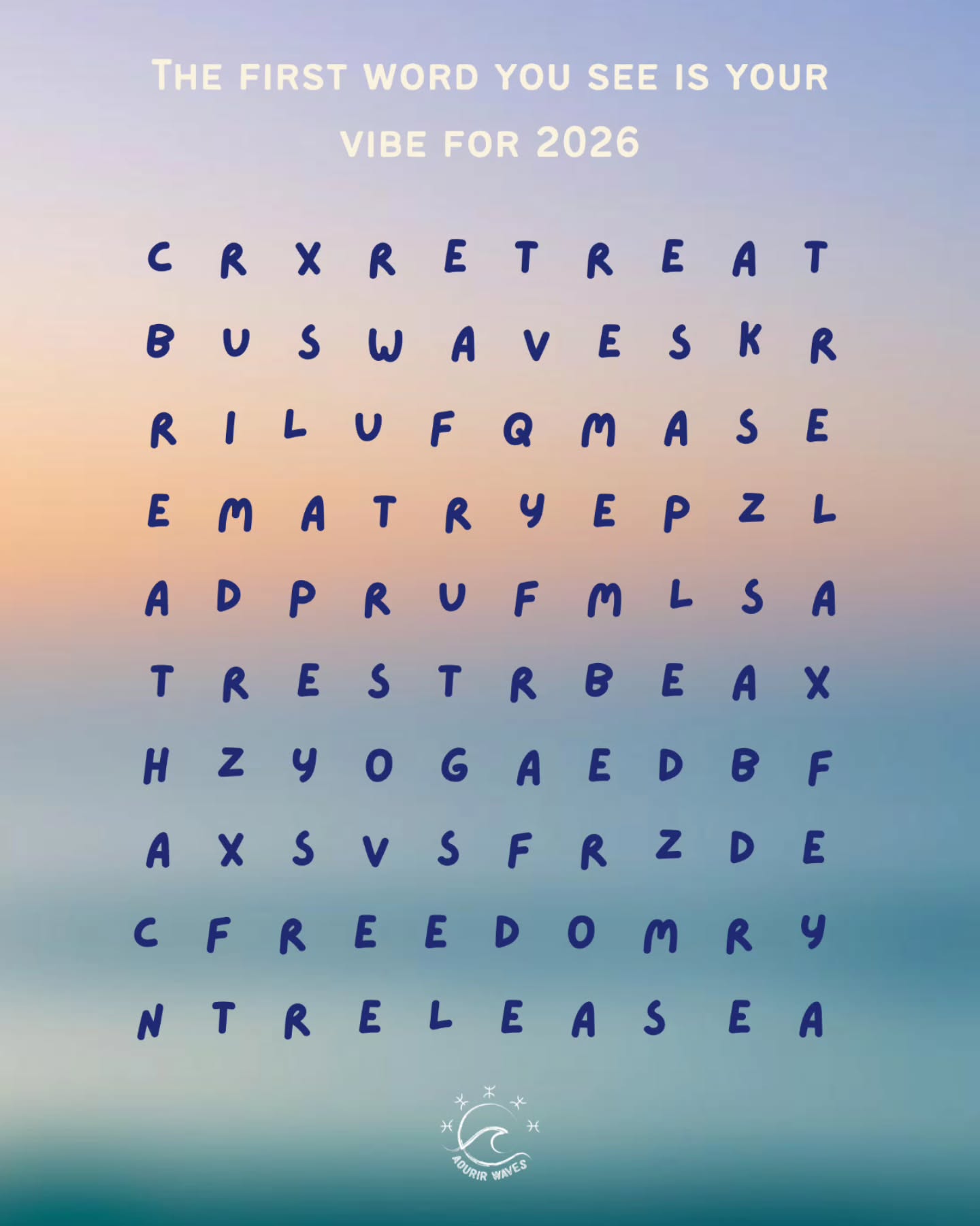 What's first word that you see? Let us know in the comments! We want to see your vibe for 2026💫
Ours is culture!
There are 11 words in total ... let us know if you can find them all!