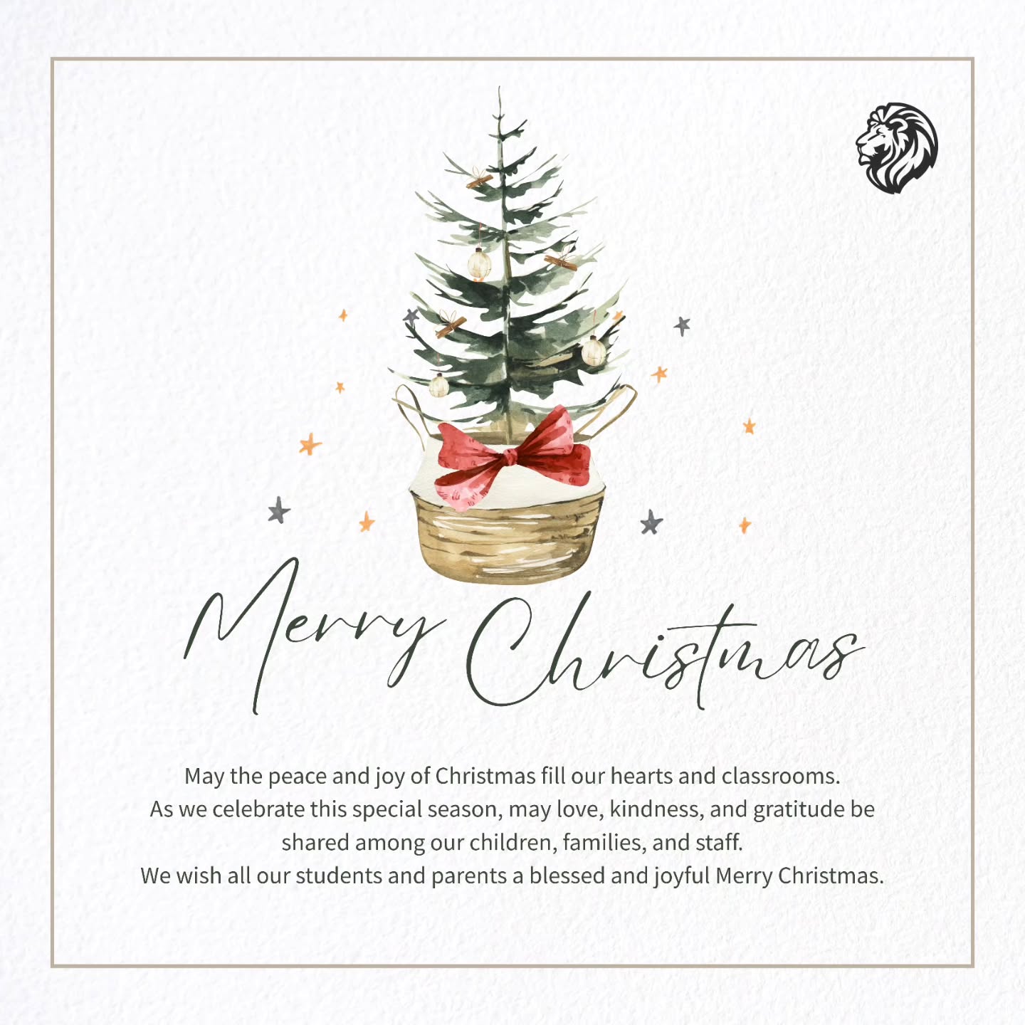 May the peace and joy of Christmas fill our hearts and classrooms.
As we celebrate this special season, may love, kindness, and gratitude be shared among our children, families, and staff.
We wish all our students and parents a blessed and joyful Merry Christmas.
#Lioncrest #Paramjyoti #Creatingleaders #besticseschools #merrychristmas