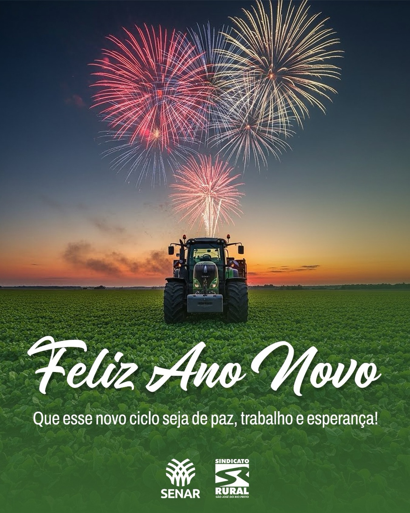 O Sindicato Rural de São José do Rio Preto deseja a todos os produtores, trabalhadores rurais e famílias do campo um 2026 repleto de saúde, prosperidade e grandes conquistas.
Que o novo ano traga chuvas na hora certa, safras produtivas, oportunidades renovadas e muito crescimento para todos que fazem do agro a força do nosso país.
Que cada amanhecer de 2026 inspire coragem, inovação e fé — valores que fortalecem o campo e impulsionam o Brasil.
📞 Telefone: (17) 3232-5115⠀
💻 Site: www.sindicatoruralsjrp.com.br
#SindicatoRuralSJRioPreto #FelizAnoNovo #BoasFestas #Saúde #Paz Prosperidade SãoJoséDoRioPreto