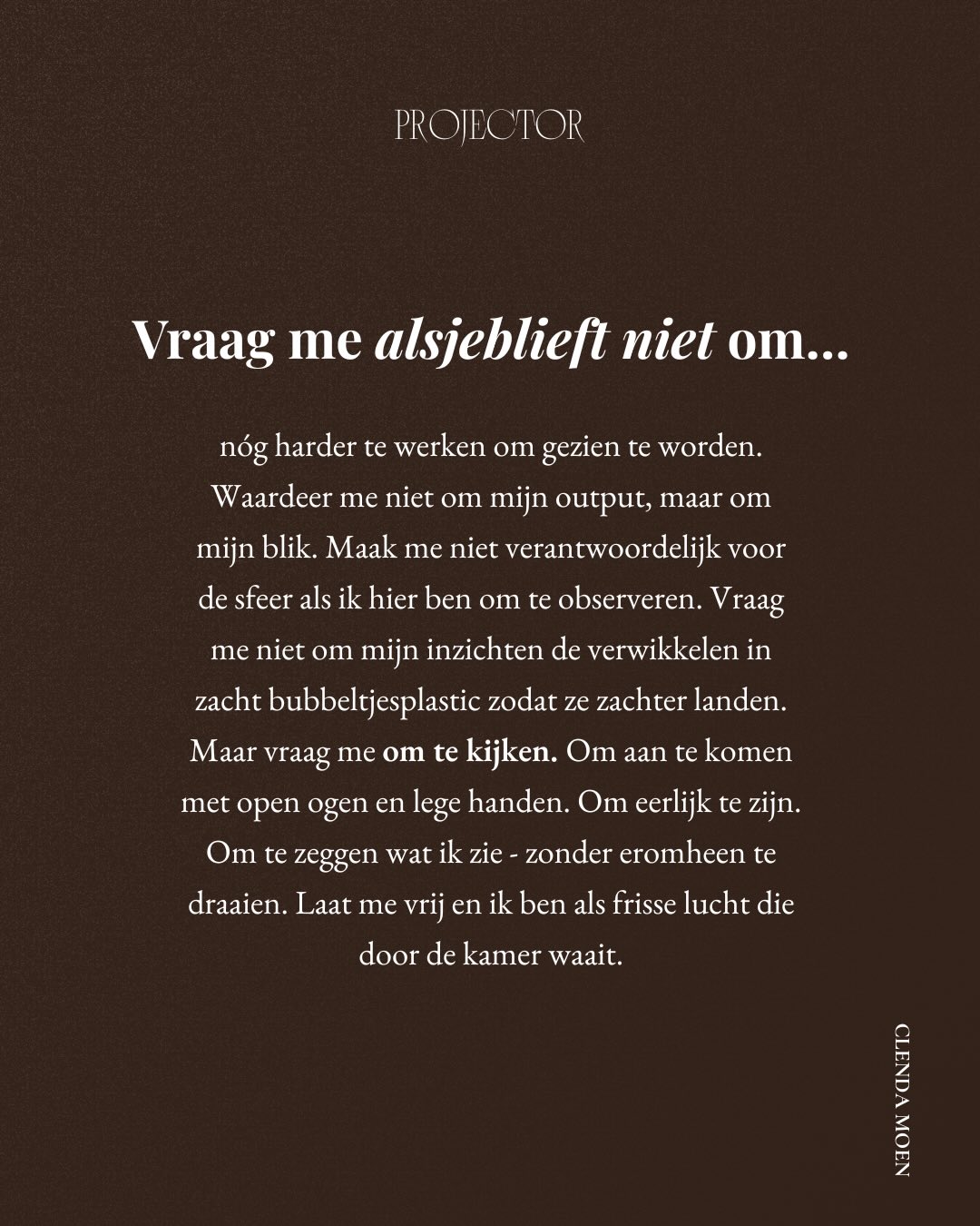 Comment ‘PIEK’ om te ontdekken welk kerstcadeau er voor je klaarstaat 🎄
Er is niemand tegen wie je zo streng bent als tegen jezelf 👀
Je wringt je in een keurslijf dat allang niet meer past.
Aardig zijn. Logisch blijven. Consistent doen.
Ook als alles in je lijf nee zegt.
Daarom heb ik de gepersonaliseerde Human Design Guides gemaakt.
Zie dit als je permission slip.
Jouw handboek dat volledig op maat gemaakt is
en omschrijft hoe jouw design zou willen dat je leeft.
Niet om je te fixen (please, no more of that) maar om te stoppen met jezelf verlaten ❤️🔥
Vandaag is de laatste dag dat je je gepersonaliseerde guide kunt bestellen en daar een kerstcadeau bij ontvangt dat kan oplopen tot €300 😱🎁🎅🏻
👉 Comment ‘PIEK’ om te ontdekken welk cadeau er voor je klaar staat (vandaag is je laatste kans babe ⏰)