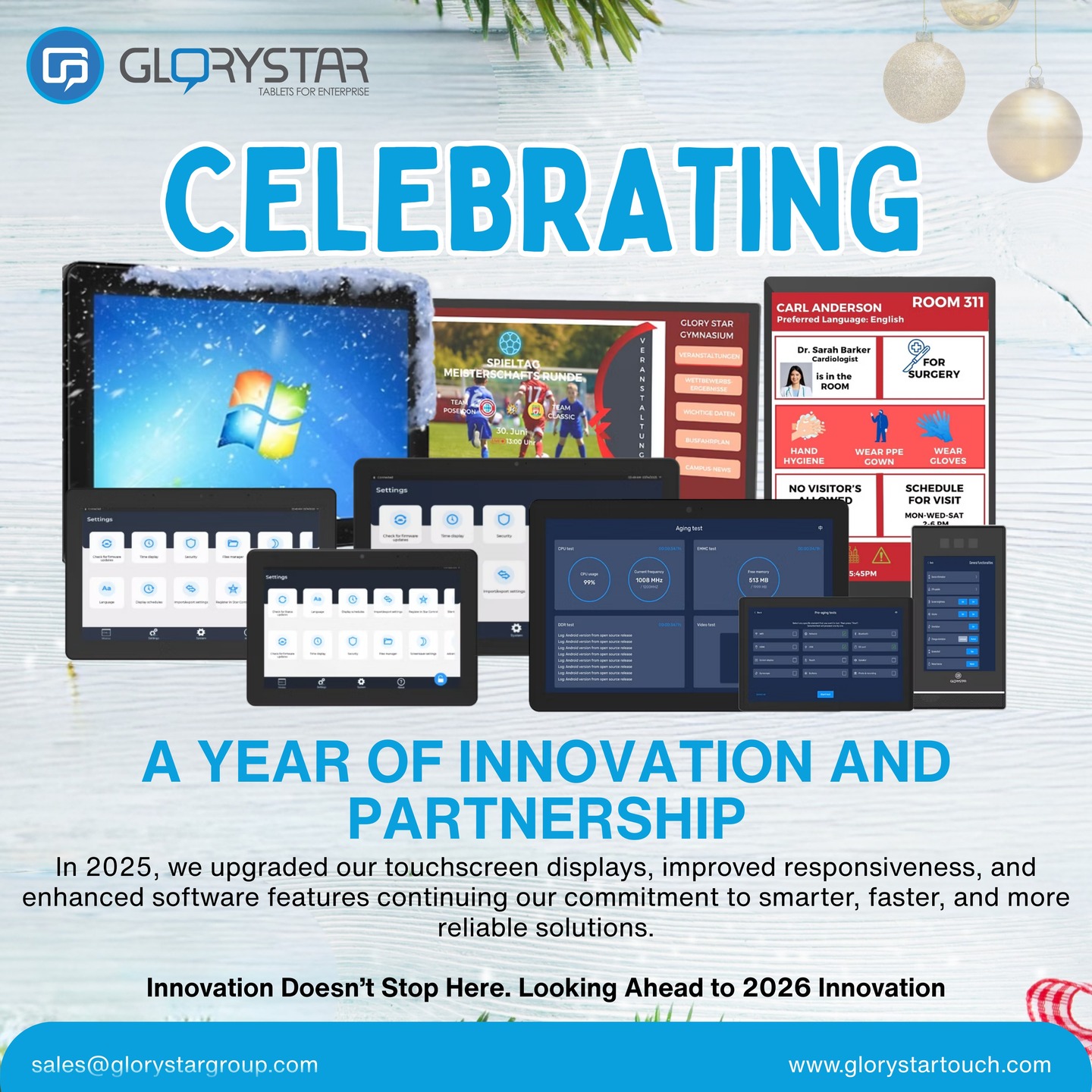 2025 has been a year of progress and innovation at Glory Star Touch.
We’ve upgraded our touchscreen displays, improved responsiveness, and enhanced software features, making our solutions smarter, faster, and more reliable than ever.
Every improvement reflects our commitment to pushing technology forward and delivering impactful experiences.
As we celebrate these milestones, we’re looking ahead to 2026 with excitement and ambition, ready to continue our journey of innovation and growth.
Visit our website at www.glorystartouch.com
🥂Here's to continuing in our Journey of Innovation
#innovations #Technology #touchscreensolutions #glorystartouch #smarttech