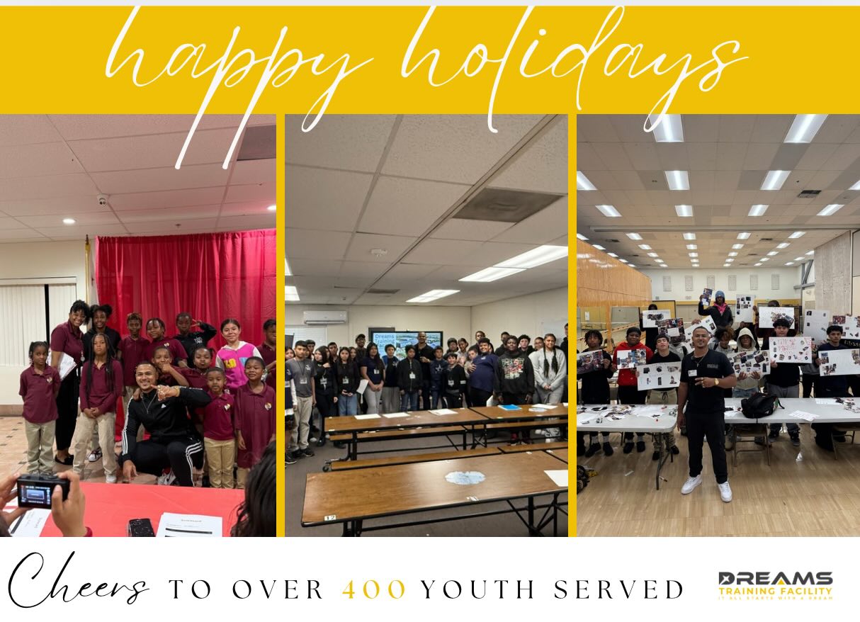 Peace Dreamers,
What a GREAT first year of business for Dreams Training Facility 🙏🏿 Thank to every Young Dreamer that trusted us with their passions. From the States to the Philippines we are even more excited for what’s to come next year!
@dreamstrainingfacility - It All Starts With A Dream
Keep Dreaming & Happy Holidays,