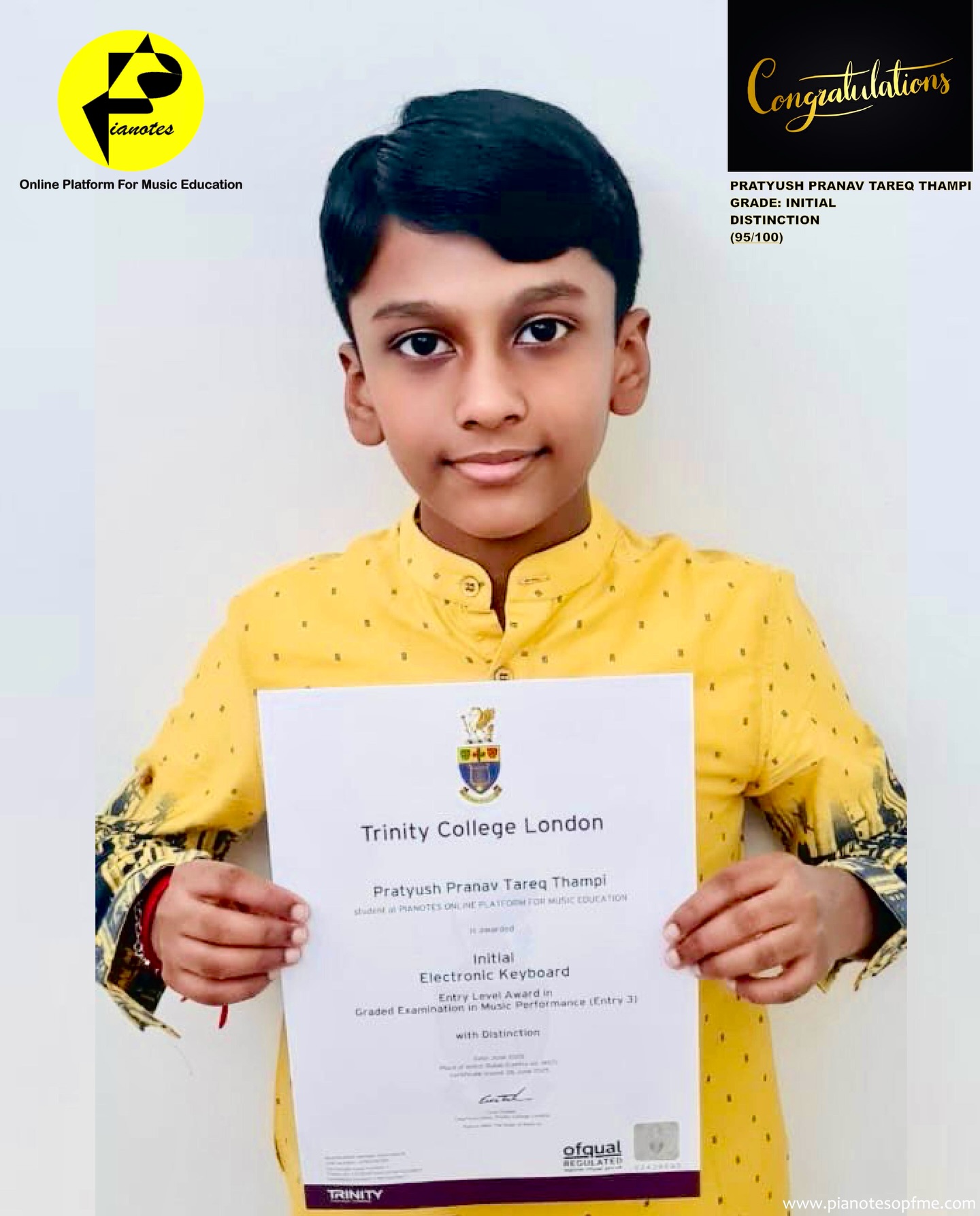 Congratulations🎉🎊 PRATYUSH PRANAV TAREQ THAMPI✨👏
#pianotesopfme #trinitycollegelondon #dubai🇦🇪 #trinitygradeinitial #pianolessonsforkids