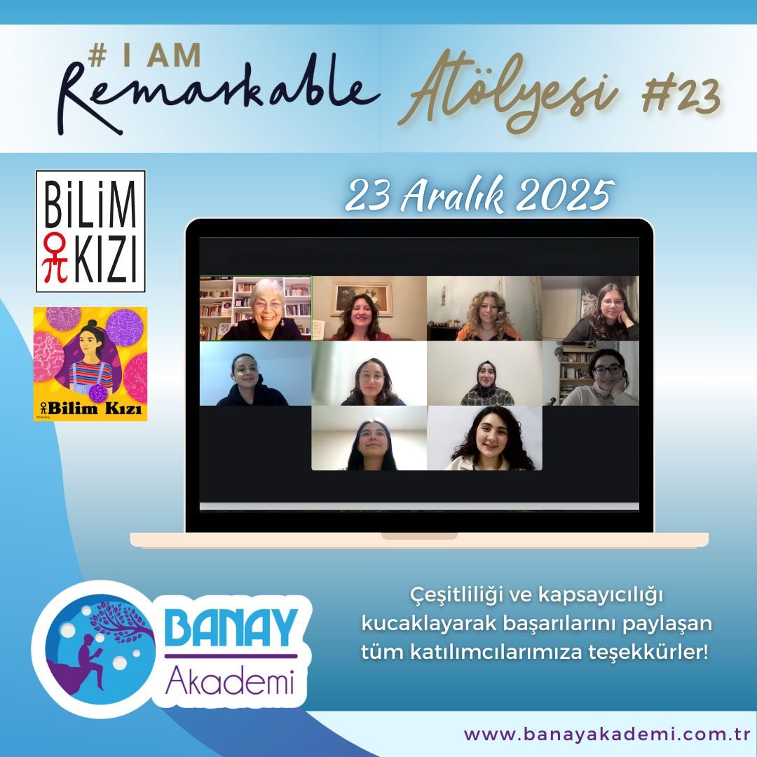 @banayakademi kurucusu @banukoyluer in #IamRemarkable atölyesine @bilimkiziorg olarak katıldık ve neden #harika ve #dikkat çekici olduğumuzu gördük 🙏teşekkürler