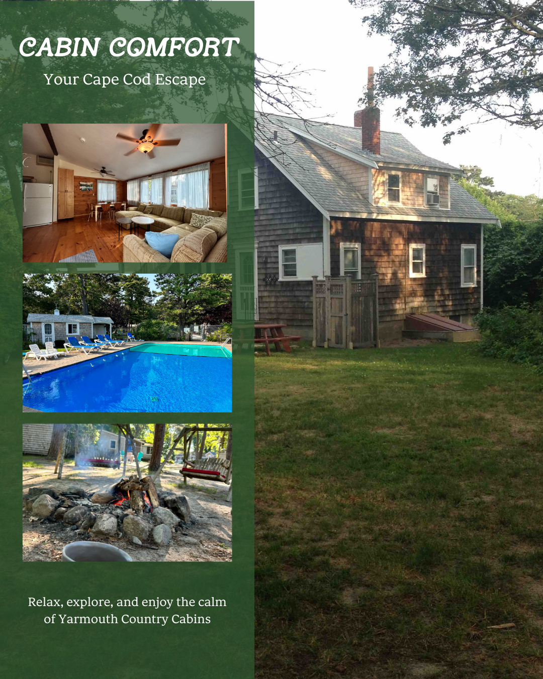 Escape the noise and settle into comfort. At Yarmouth Country Cabins, every stay feels like a breath of fresh Cape Cod air.
#YarmouthCountryCabins #CapeCodLife #CabinStay #RusticRetreat #VisitCapeCod #TravelMassachusetts #NatureLovers