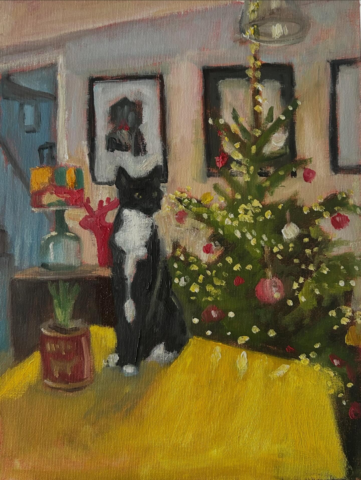 Merry Christmas everyone! I hope you have a lovely time. Thank you so much for all your support throughout the year. It means a huge amount to me. Merry Christmas 🎄 xxx
#thankyou #support #christmascat #artist #suffolkart