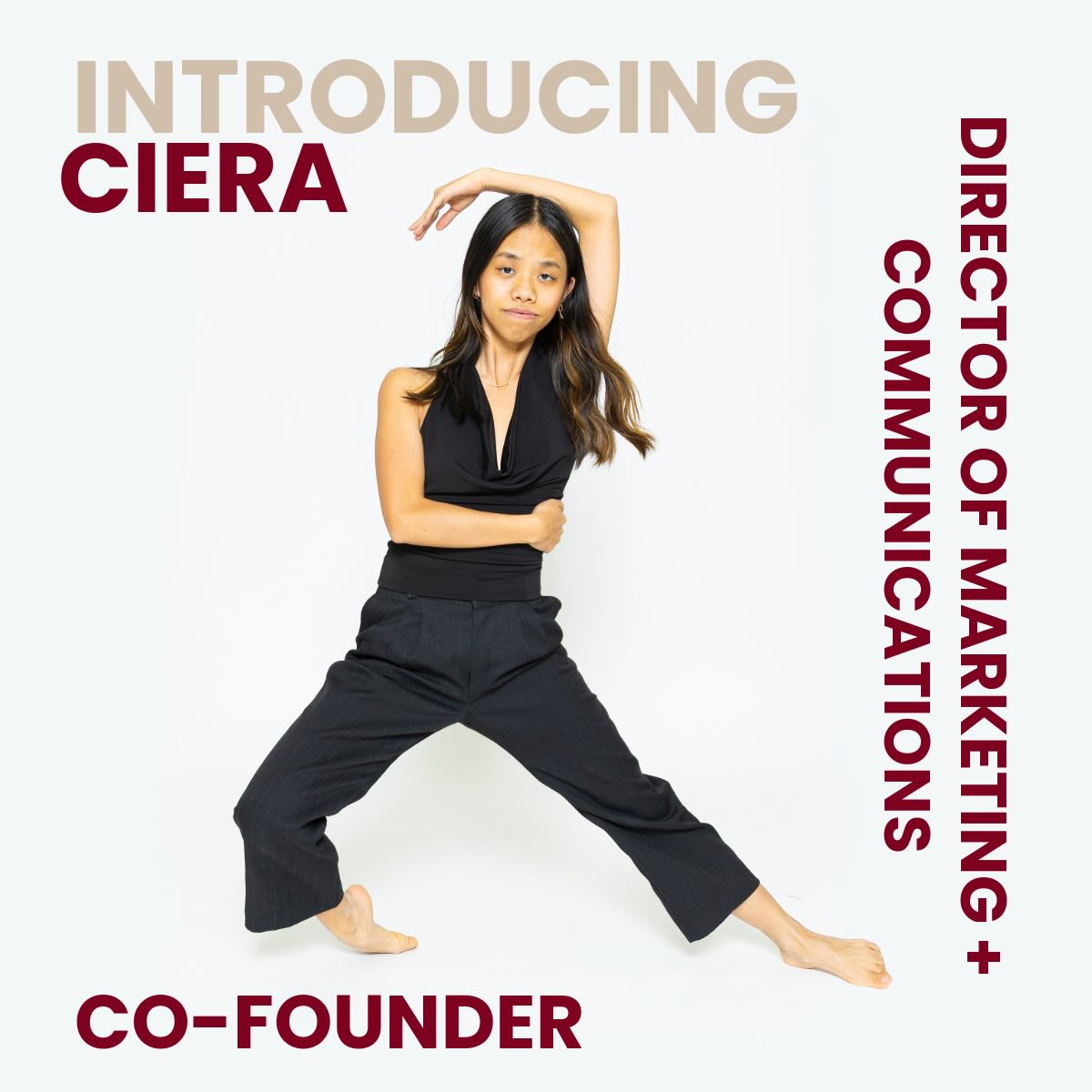 Introducing Ciera, one of RDP’s co-founders and our director of marketing and communications! Her leadership and creativity help keep RDP organized and inspired. We are so lucky to have her! Ciera currently works as a graphic designer for Sun Life, and is freelancing. Here are some other fun facts:
💃 Favourite dance style: contemporary and lyrical
🍣 Favourite food: sushi
✨ Favourite thing about RDP: seeing the impact dance has on our community and being able to continue expressing ourselves as adults!