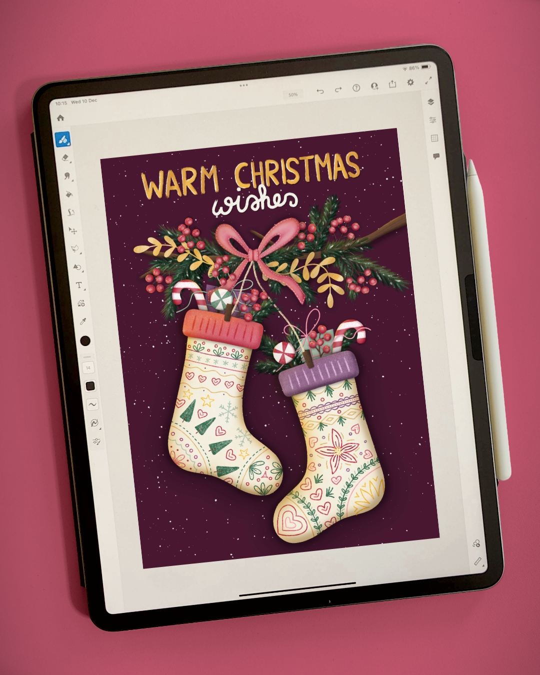 Couldn’t resist using a warm and cozy color palette for this Christmas stocking design featuring burgundy, blush pink and lavender.
For surface pattern design collaborations, please contact me directly at design@franzispeer.com or through my agency @advocateart01
#christmas #merryx-mas #holidays #seasonalart #licensing #artlicensing #freelanceillustrator #artistsofinstagram #greetingcarddesigns #illustrationartists #trendingart #illustrators #artists #surfacedesigners