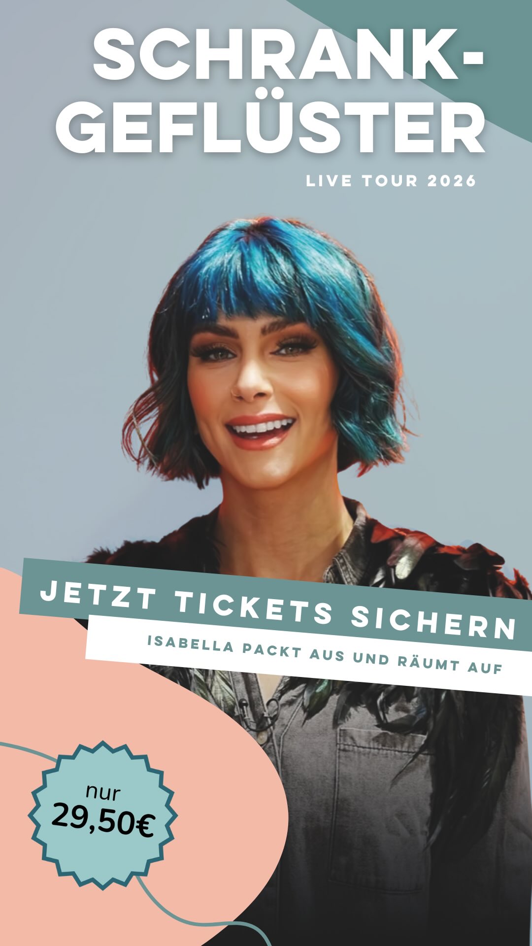 🎤 ISABELLAS ERSTE LIVE TOUR 2026: SCHRANKGEFLÜSTER
Du suchst noch nach einem besonderen Weihnachtsgeschenk?
Oder willst Isabella, unsere Gründerin von @akademiederordnung endlich einmal live erleben?
Dann ist das deine Chance!
Was dich erwartet:
In 6 Städten spricht sie offen, humorvoll und tiefgehend über Ordnung, Leben, Entscheidungen und all die Geschichten, die sich hinter unseren Schränken und Schubladen verbergen.
📍 Tourstopps im Februar 2026:
Frankfurt · Berlin · Hamburg · Köln · Essen · Mönchengladbach
🎟️ Tickets: ab 29,50 €
➡️ Link in der Bio!
⚠️ Berlin-Update:
Die VIP-Tickets sind dort bereits ausverkauft!
Warum du dabei sein solltest:
Weil Ordnung mehr ist als Aufräumen.
Weil Isabella live nochmal anders berührt.
Und weil „SCHRANKGEFLÜSTER“ ein Abend ist,
den du so schnell nicht vergisst.
Sichere dir jetzt dein Ticket und sei live dabei, wenn Isabella auf Tour geht.
Markiere die Person, mit der du hingehen möchtest oder schenk euch beiden diesen Abend. 💛
Wer ist bereits dabei? 🥳
#akademiederordnung #ordnungscoach #weihnachtsgeschenkidee