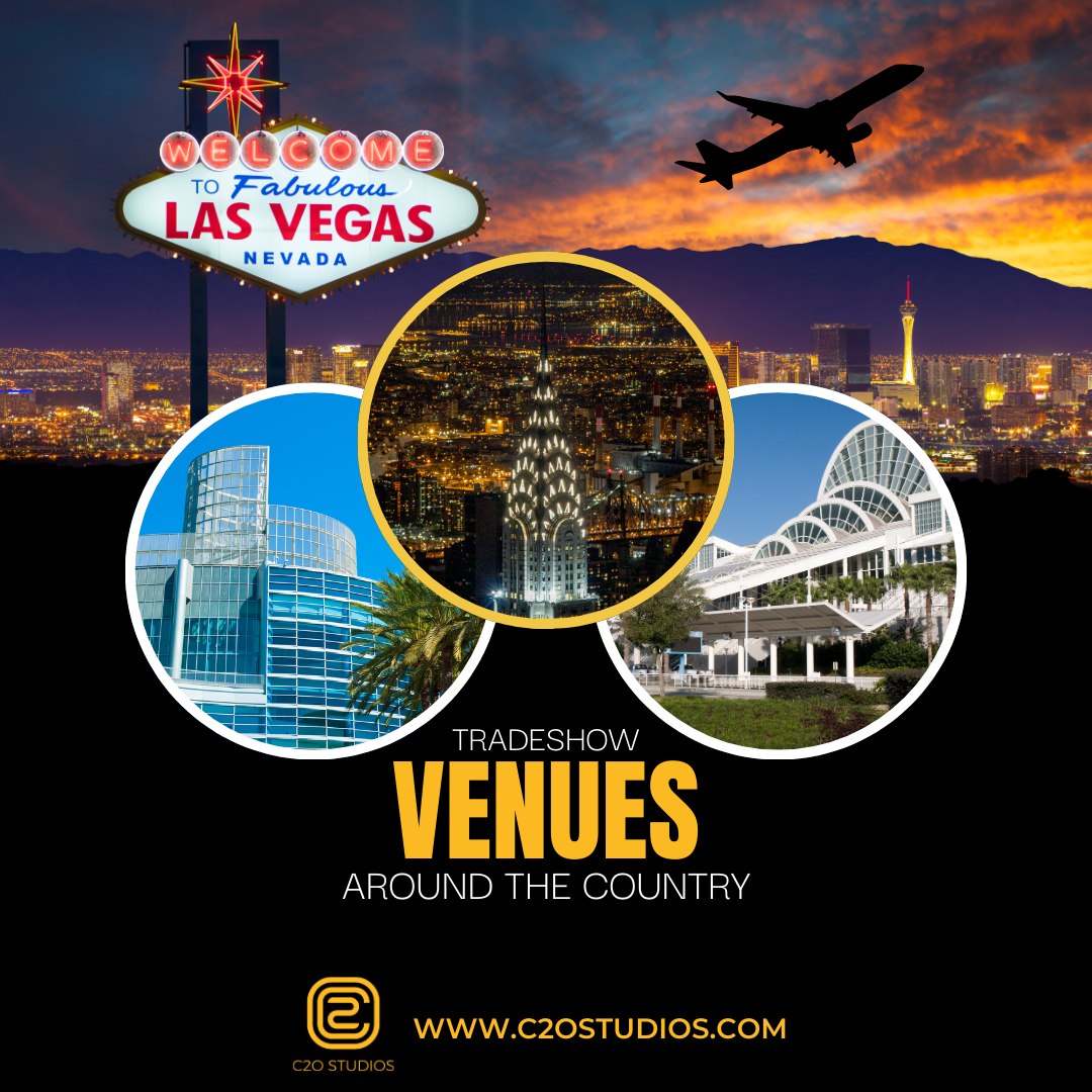 C2O Studios supports clients with tradeshow booth services at convention venues around the country in Las Vegas, Orlando, New York, New Jersey, Atlanta, Anaheim, Detroit and Chicago to name a few! We'll even travel to the location with on the floor support! Trust a creative and experienced team willing to go the extra miles to create the best and most effective exhibit yet!
Let's get started on planning your next show!
#tradeshowbooths #tradeshowservices #tradeshowexhibits #AnaheimConventionCenter #McCormickPlace #DESConventionCenter #HuntingtonPlace #LasVegasConventionCenter #MandalayBayConventionCenter #VenetianExpo #VenetianConventionCenter #MeadowlandsExpositionCenter #JavitsConventionCenter #OrangeCountyConventionCenter