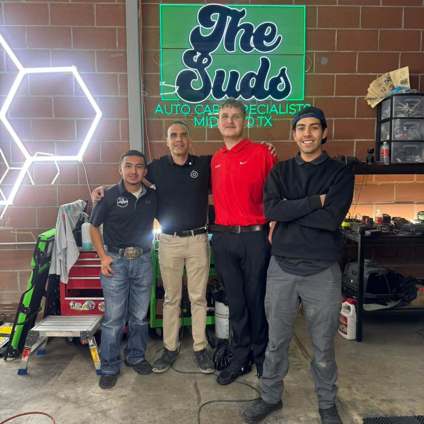 Another paint correction training in the books 😎
.
.
These fellas came last year for intro to paint correction & ceramic installation. This year we tackled how to finish down GM black paint and working out the kinks they experienced throughout the year 👏
.
I absolutely love teaching and Mr Orion did an amazing job helping out today, he led the class while I answered questions/ worked on the other side while they were taking it all in 📝
They are available in Odessa for mobile detailing, y'all hit them up 👍
.
Our services include but are not limited to,
Paint Protection film 🛡️
Paint Correction Services 💫
Ceramic Coatings 💎
Detailing 🫧
Maintenance Programs 📅
Training in any of our services except PPF 👨🏫
Give us a call, text us, DM us, we are always ready to meet new clients 🥳
.
Located in Midland Texas 🇺🇸
3201 W Wall Street 79701 🏜️