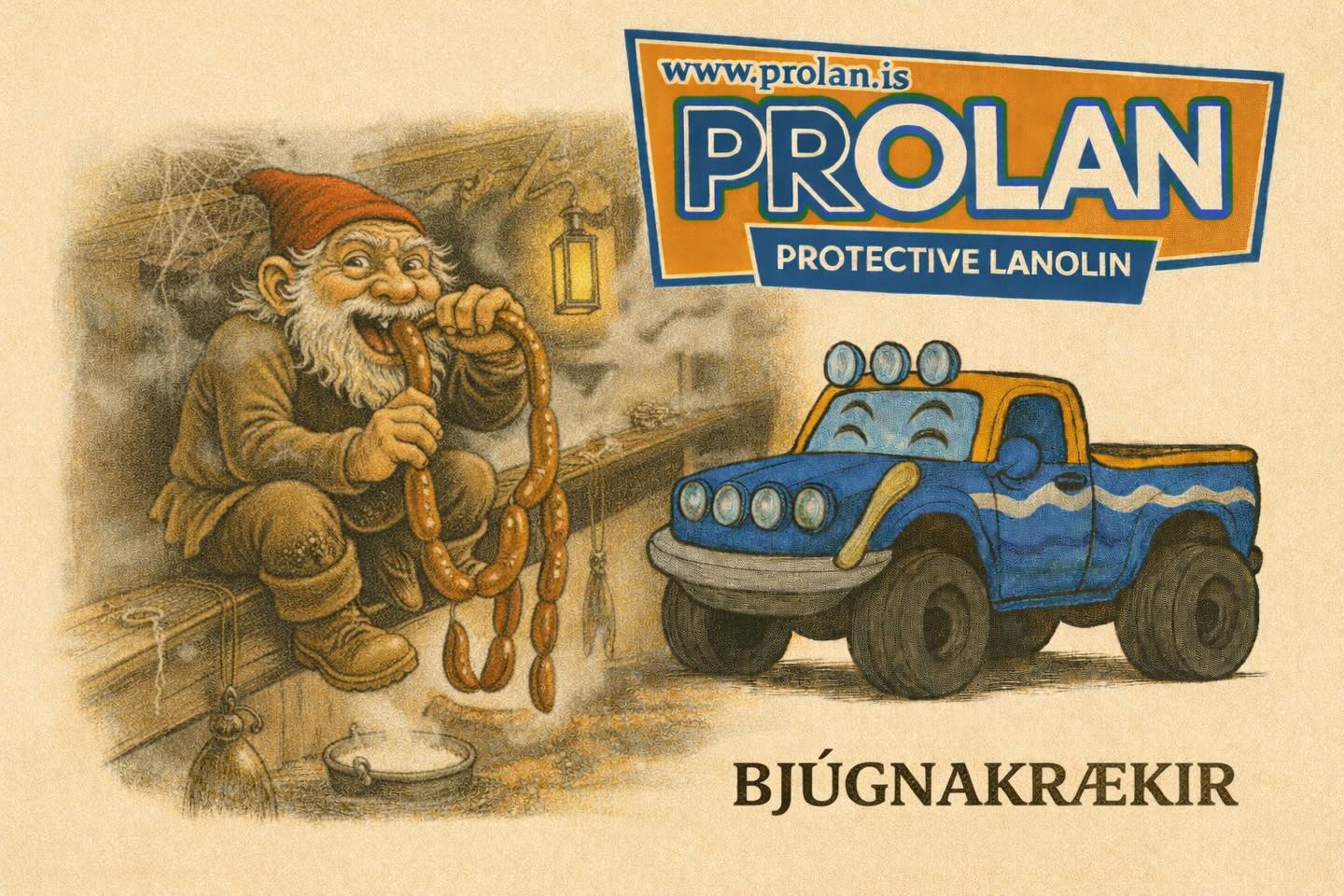 🎅
🎄❄️ Bjúgnakrækir valdi sigurvegara dagsins! ❄️🎄
Níundi var Bjúgnakrækir,
brögðóttur og snar.
Hann hentist upp í rjáfrin
og hnuplaði þar.
Á eldhúsbita sat hann
í sóti og reyk
og át þar hangið bjúga,
sem engan sveik.
Með feit fingur og flótt bros
hann flissaði um leið,
og kíkti svo í kommentin
—hver skyldi vera heið?
🥁✨ Sigurvegari dagsins er: ✨🥁
🎁 Sigriður Arnfjörð Guðmundsdóttir 🎁
Til hamingju Sigriður!
Bjúgnakrækir sá um valið í dag 🌭😄
Næsti jólasveinn er á leiðinni…
Sjáumst á morgun! 🎅✨