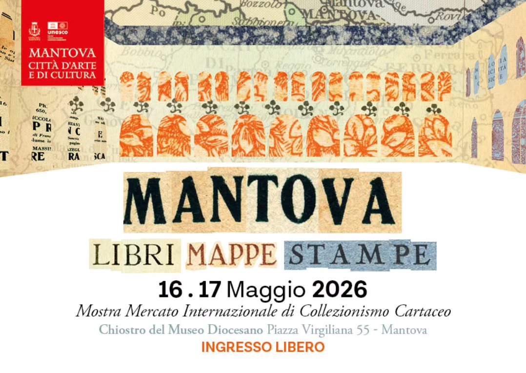 NON PUOI MANCARE❗
60 espositori dall'Italia e dall'estero
16.17 Maggio 2026 - INGRESSO LIBERO
.
.
.
.
.
#mantova #mantovalibrimappestampe
#libriantichi #bookandmapfair #mapa