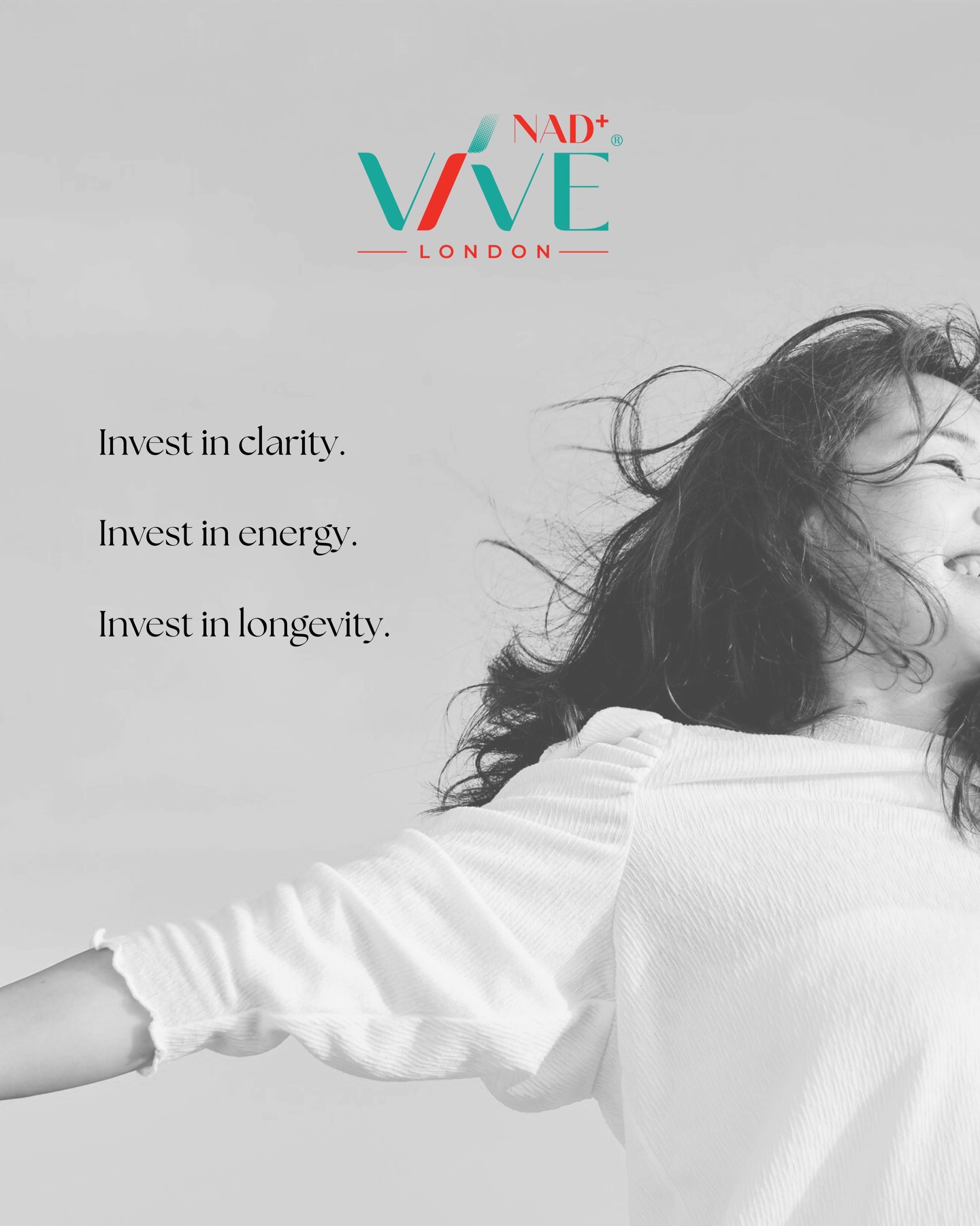 Invest in yourself.
Clarity. Energy. Longevity.
VIVE-NAD+