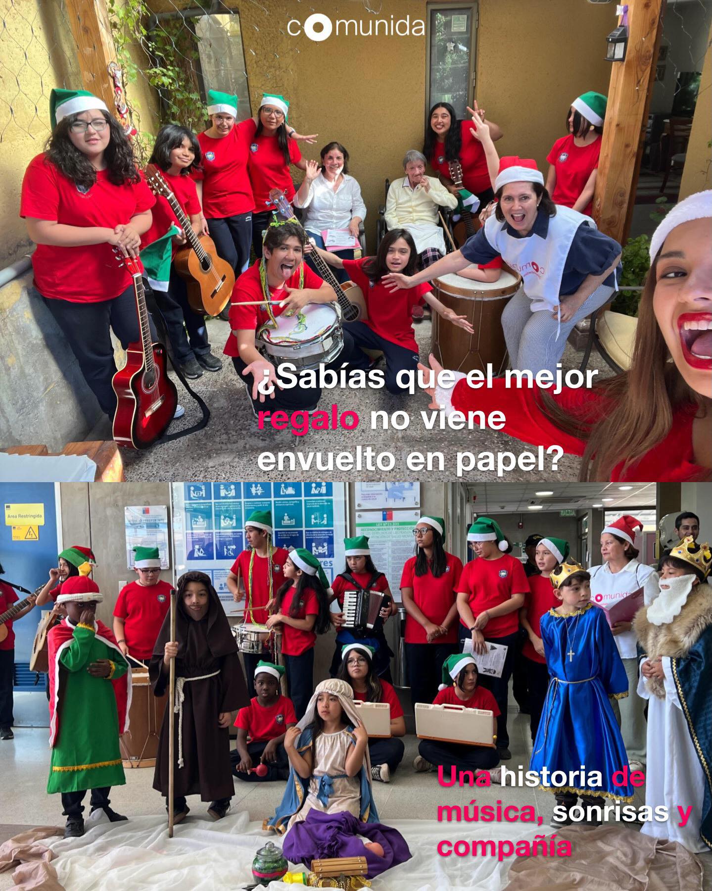 Hay sonidos que no se escuchan con los oídos, sino con el corazón ❤️🎶
La semana pasada visitamos a nuestros pacientes con el coro de la Escuela de Casas Viejas en la que pudimos cantarle villancicos y ver las sonrisas de María, Marco, Graciela, Eduardo, Sirta, Manuel, Alex, Julio, Juan, Carlos y todos los asistentes del CESFAM Vista Hermosa el día lunes 15. Al escuchar los instrumentos de nuestros jóvenes Casa Viejitos fue el mejor recordatorio de por qué hacemos lo que hacemos en cOmunida.
No se trata solo de música; se trata de decirles: ‘No están solos, estamos aquí’.
Si quieres ser parte de estas historias de inspiración y ayudarnos a llegar a más personas, ¡síguenos! Cada vez somos más los que creemos que la cercanía es el mejor motor de cambio.
👇 ¿Qué canción crees que nunca debería faltar en una visita como esta?