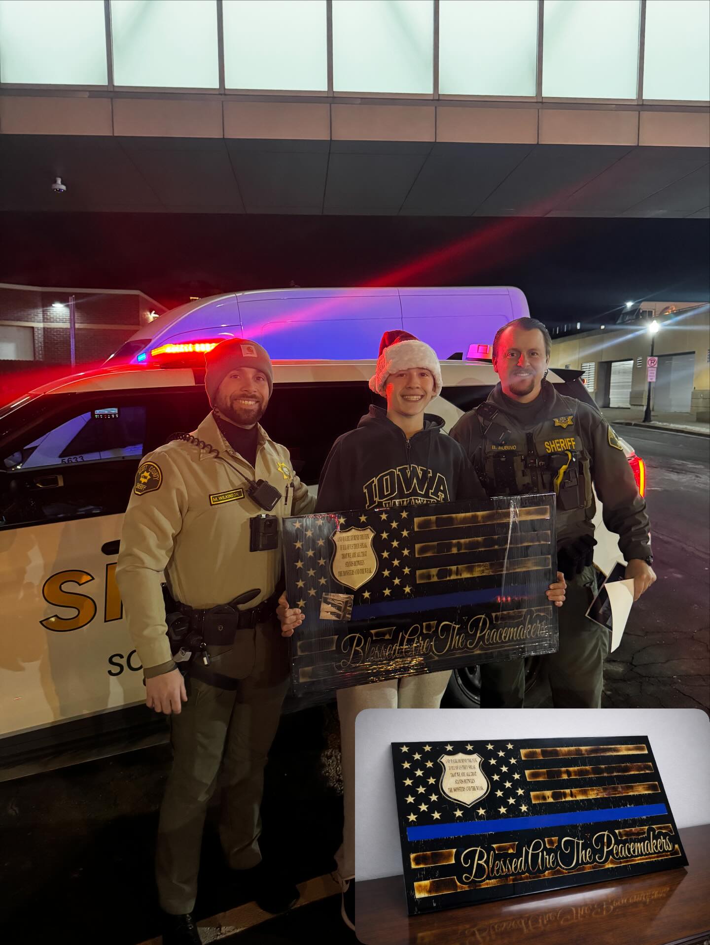 🚨🚔Our flags are where it all began—and no matter how much we grow, we’ll never forget our roots.
Every Christmas season, Easton and I head out on a mission to find a Police Officer, Deputy, or Trooper and gift them one of our handcrafted flags.
Each one still includes a handwritten letter from Easton and every year, we give them the choice: keep it for themselves or take it back at their department to display for everyone to see.
What started as a small gesture has become a tradition we hold close to our hearts.
Easton was just 9 years old when we began this journey. This year, he’s 14—almost 15—and the meaning behind it has only grown stronger with time. 🎄
“And maybe remind the few, if ill of us they speak, that we are all that stands between the monsters and the weak”.#customwoodworking #customwood #customflag #poliçe #policeofficer #deputy #deputysheriff #sheriffdeputy #sheriffsdepartment#thinblueline #thinbluelineflag #epoxy #epoxyresinart #custommade #fyp #asmr #oneofakind #smallbusinesslove #smallbusiness