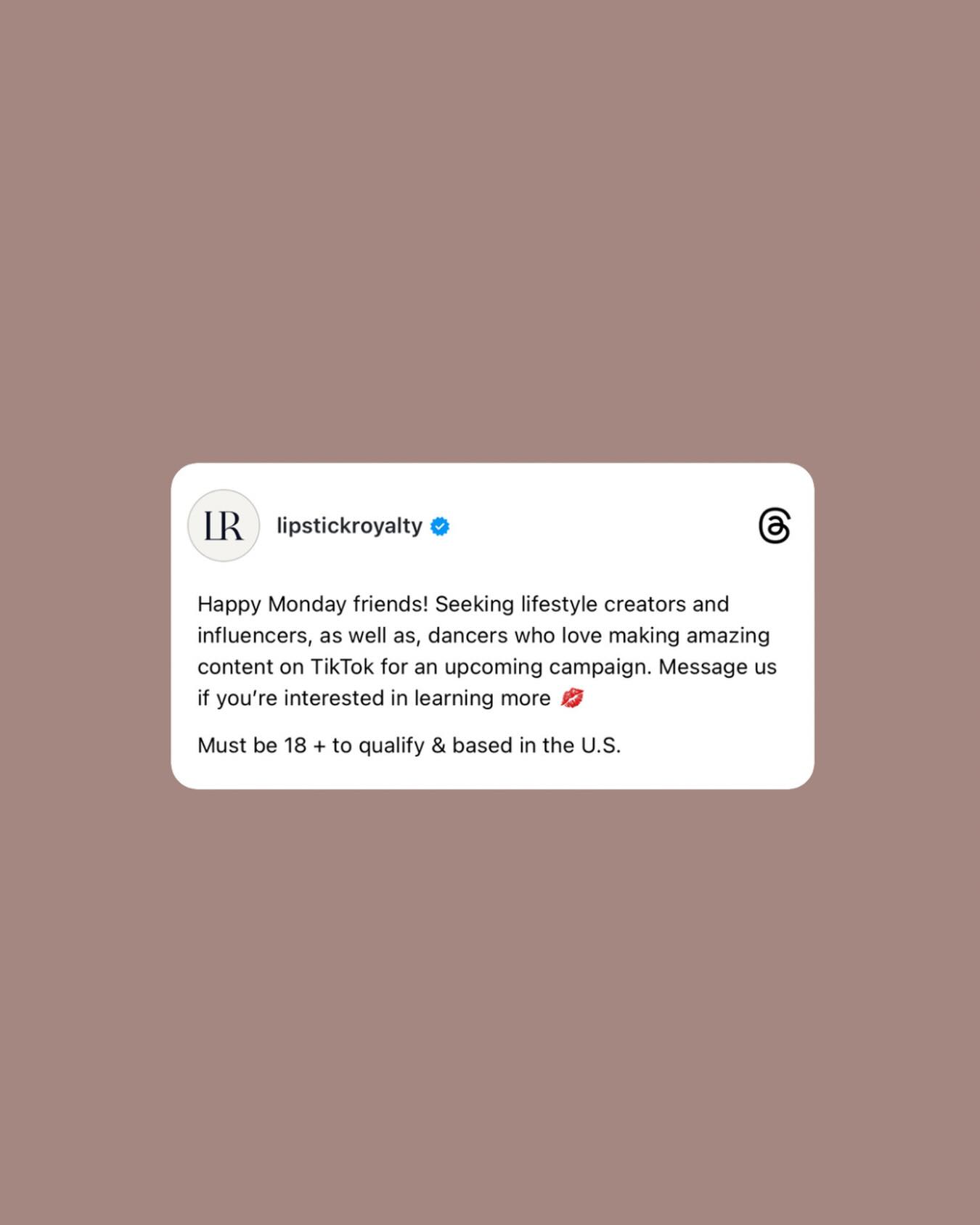 Interested? Send us a DM for details 💋
(18+ | U.S.-based)
#tiktok #lipstickroyalty