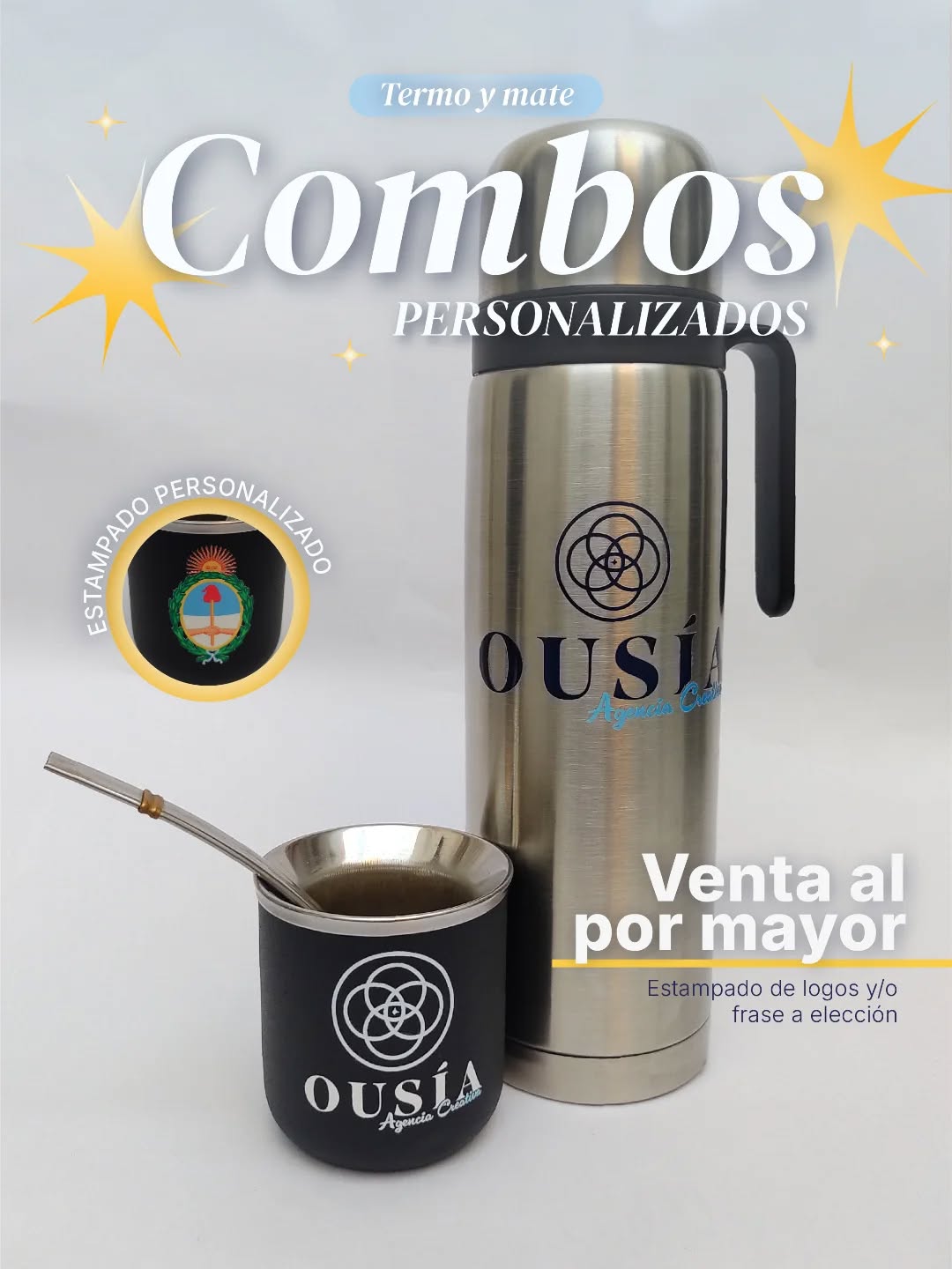 🧉 Forma parte del día a día de tu equipo con este Set Matero!
Armamos combos personalizados de Termo + Mate, ideales para regalar y usarlos todos los días ✨
🧉 Mate térmico personalizado
• Logo full color
• Colores: blanco o negro
• con Bombilla de aluminio (color plateado)
🌟 Termo bala personalizado
• Logo full color
📦 Venta minorista y mayorista
📩 Consultanos para armamos tu combo!
#SetMatero #RegalosPersonalizados #Merchandising