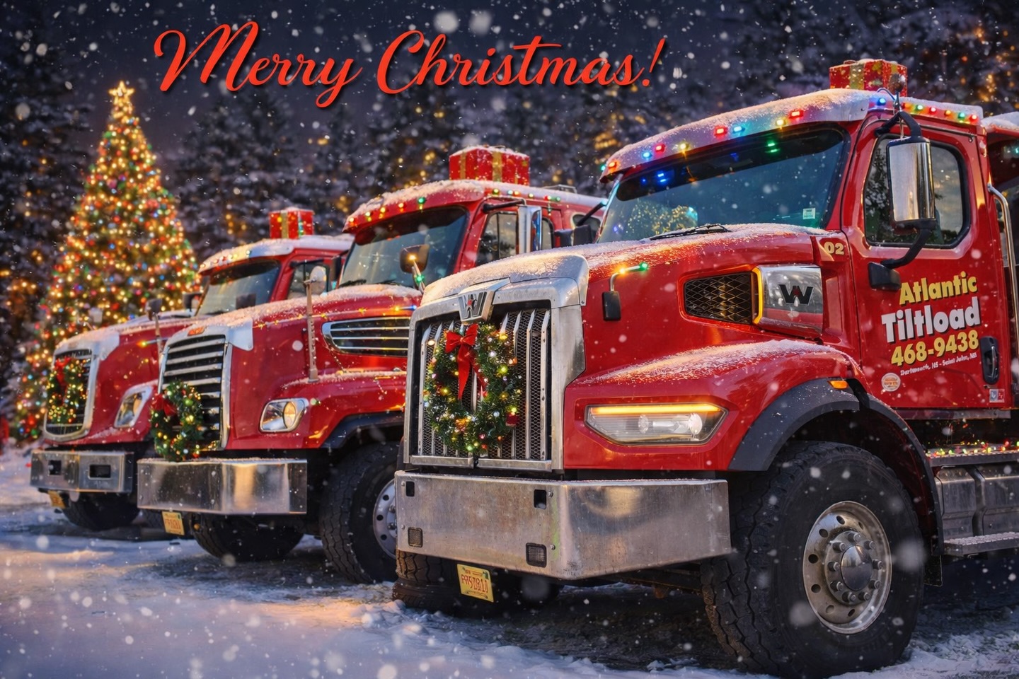 Merry Christmas from the Atlantic Tiltload family 🎄
Thankful for our hardworking drivers, loyal customers, and everyone who keeps these wheels turning all year long!