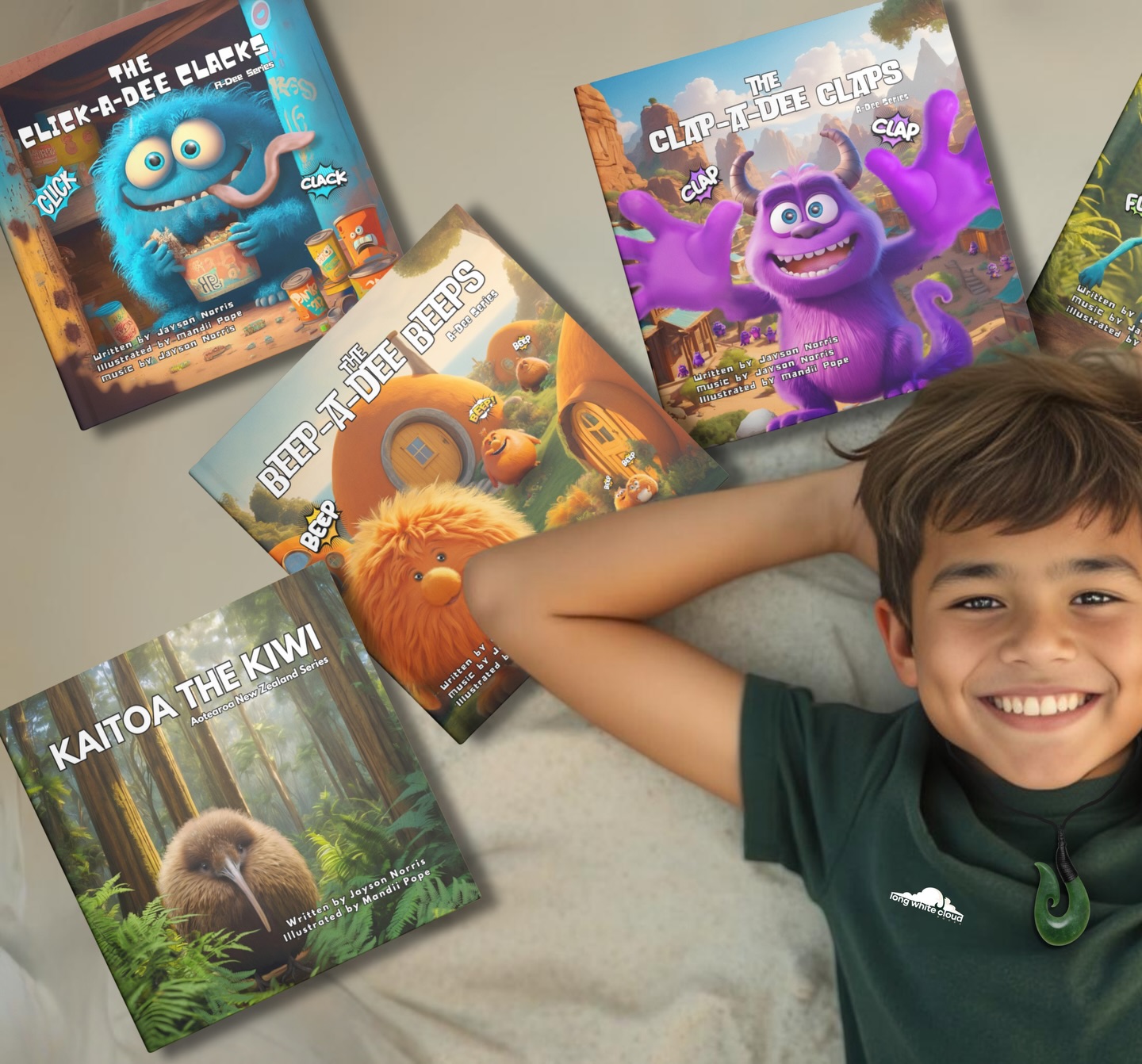 We’ve achieved a lot in the last year:
📚 13 books now out on Amazon
• 4 storybooks with songs
• 5 colouring books with stories and songs
• 4 colouring books
🎶 Plus:
• 4 original songs
• 4 narrated storytimes
• 1 animated short film
✨ Our series:
🇳🇿 Aotearoa Series: Kaitoa the Kiwi
🎵 A-Dee Series:
• The Click-a-Dee Clacks
• The Beep-a-Dee Beeps
• The Clap-a-Dee Claps
So grateful for the support of our dear friends and family sharing these stories with little readers and their families 💫
See more at www.longwhitecloudbooks.com
Nga mihi, wishing you all a very Christmas with your loved ones.
See you next year with more stories, songs, narrations and short films.
#LongWhiteCloudBooks #KaitoaTheKiwi #AotearoaStories #ChildrensBooks #NZAuthors PictureBooks BooksWithSongs ChristmasFair jaysonnorrismusic mandiipopeart