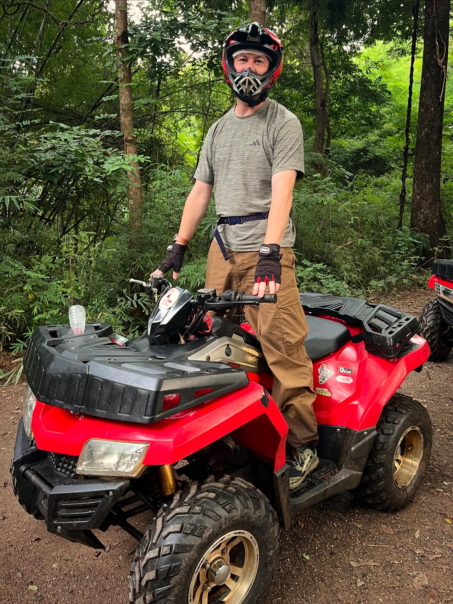 Back during my b-day in November I got to tick something off the bucket list. ATVs!! 🤟🏻
I remember watching on as my mum and sister had the best time crashing and bashing around on ATVs years ago in North Yorkshire and I’ve been wanting to copy their antics ever since.
We got to razz around the epic jungles, rivers and remote farming villages of Chiang Mai in Northern Thailand for hours and it was awesome. Well worth the 20-odd year wait. 🤩
It was a really special birthday trip and the typical UK November weather made an appearance as it pretty much rained the whole week. 😂☔️
I also got to jam with some very talented Thai and Western musicians on my birthday too. More on that later. 😎 🥁
A great birthday. 🍔🍳☺️
#birthdaytrip #atvadventure #jungleadventure #northernthailand #thailandtravel #adventuretravel #offroad #adv #birthdayvibes #bucketlist #fsgs #kidneytransplantrecipient